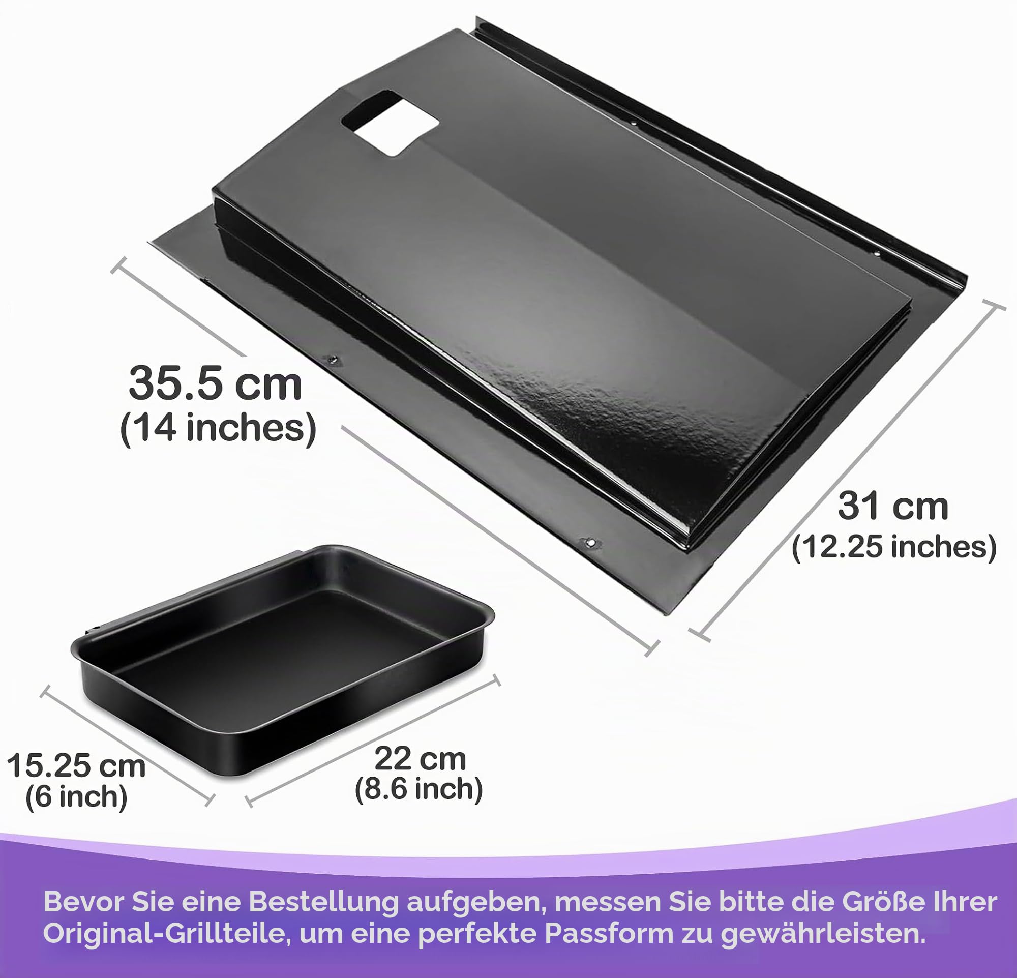 69803 Fettauffangschale mit Auffangbehälter für Weber Spirit 200 Frontbedienung, passend für Spirit E-210/E-215/E-220/S-210, inkl. 10 Aluminium-Tropfschalen