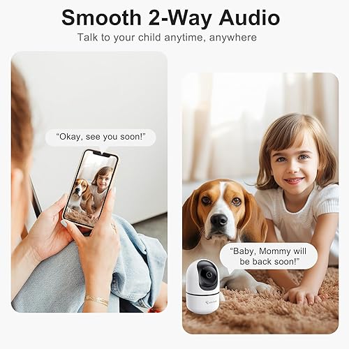 Miniatura 6 de Cámara de seguridad interior para el hogar 2K 360 5G y 2.4G Cámara WiFi con aplicación de teléfono - Monitor de bebé para perros mascotas con audio