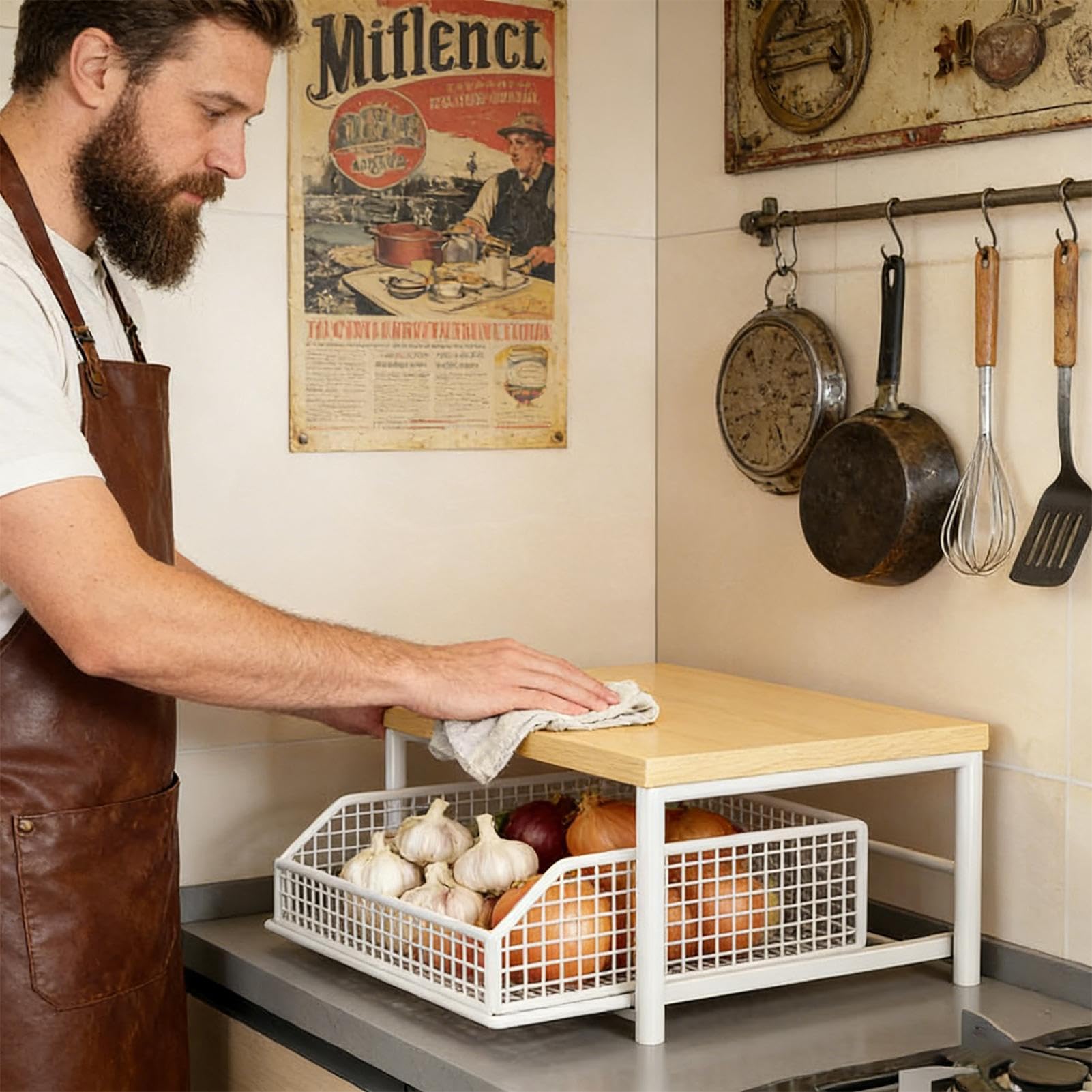 Scaffali per e la Conservazione Organizzatore Verticale a 2 Ripiani | Organizzatore di Ripiani Culinari per Dispensa Cucina Bagno Doccia Bar Appartamento Casa Lavanderia Ufficio