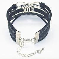Vista 4 de HHHbeauty Pulsera de piel con diseño de zorro, regalo de zorro infinito, para fiestas, celebraciones, amantes del zorro, regalos temáticos de zorro