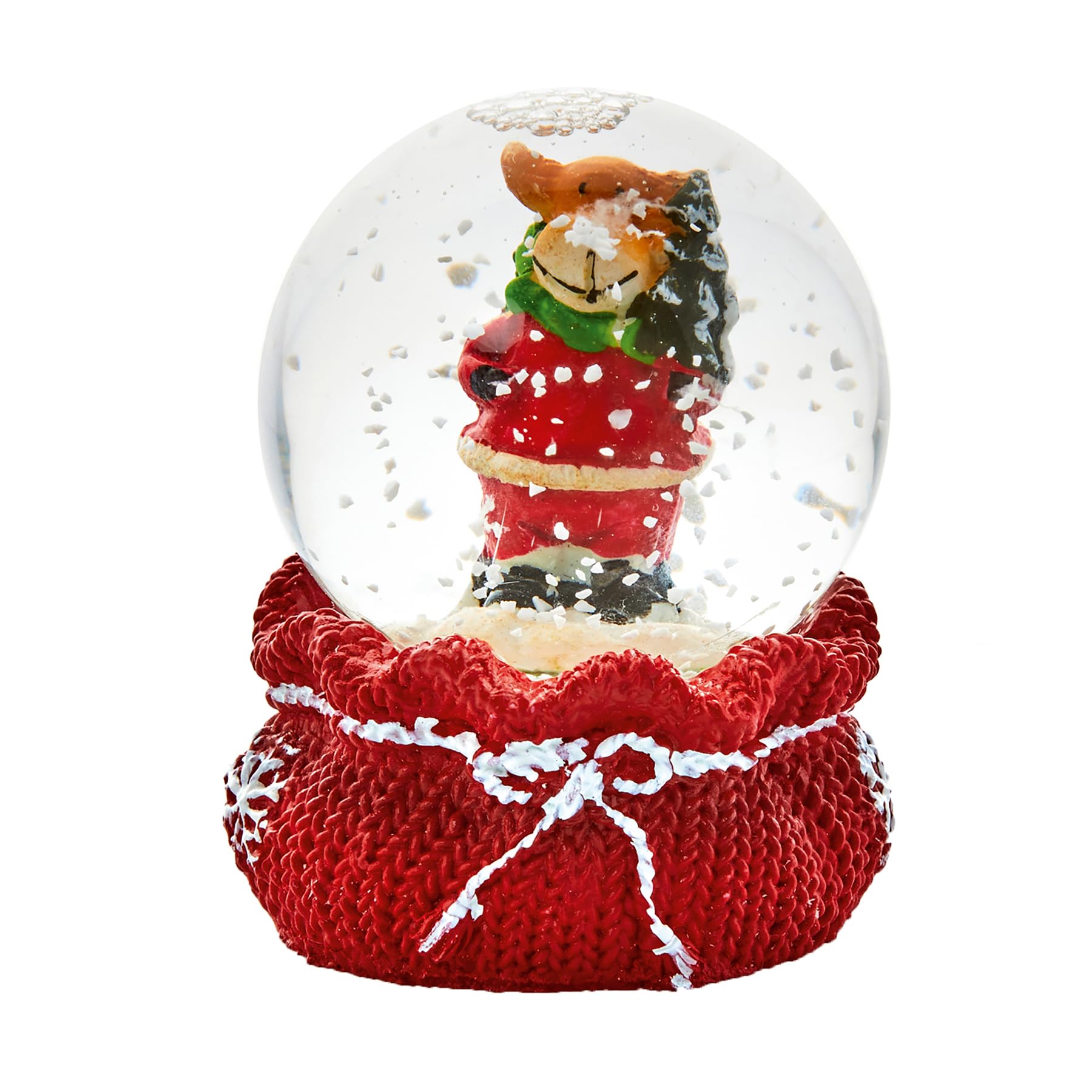 Christmas Snow Globe Sack Base Mini Waterball 6cm with Decorated Base (Reindeer)