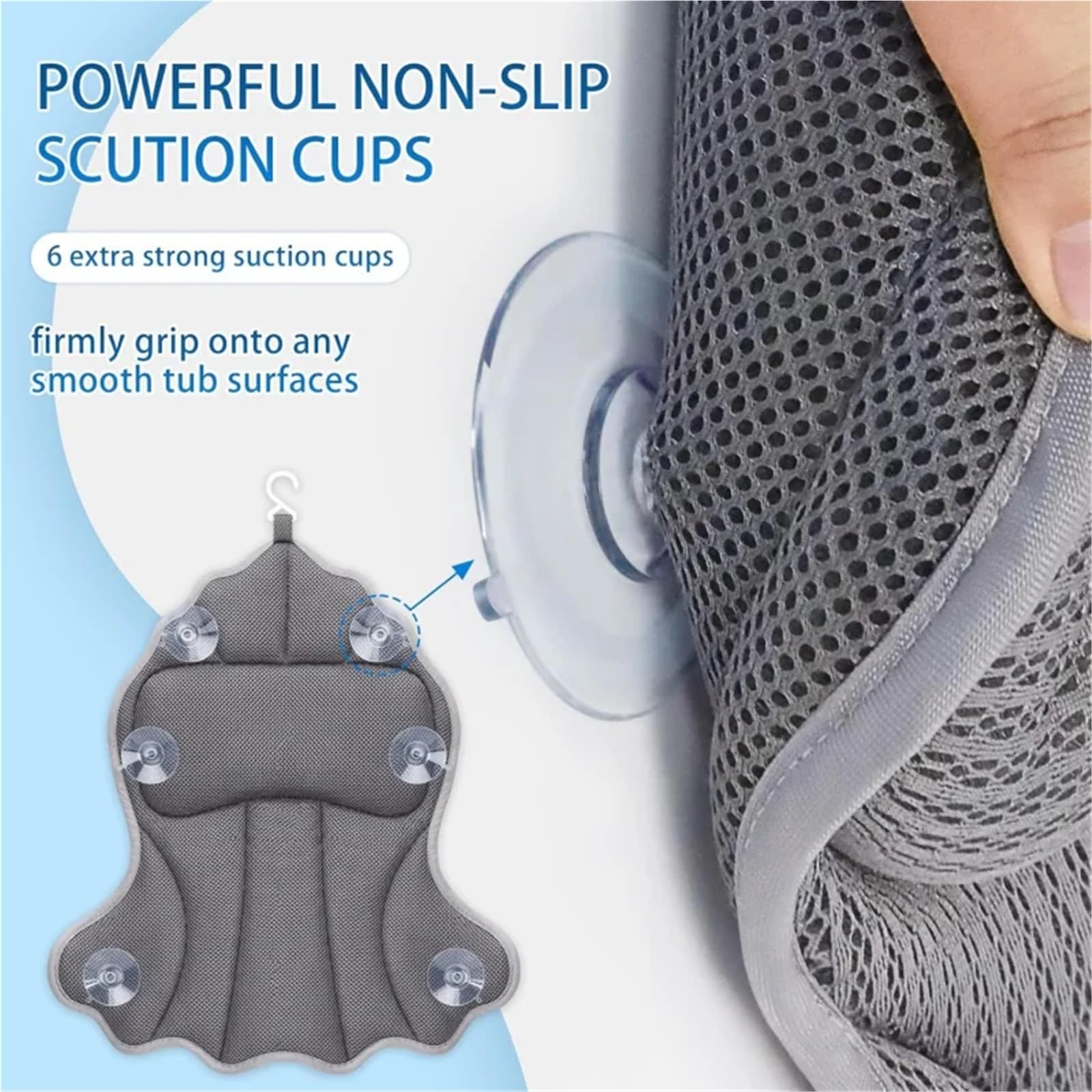 Almohada Bañera Reposacabezas de bañera Antideslizante