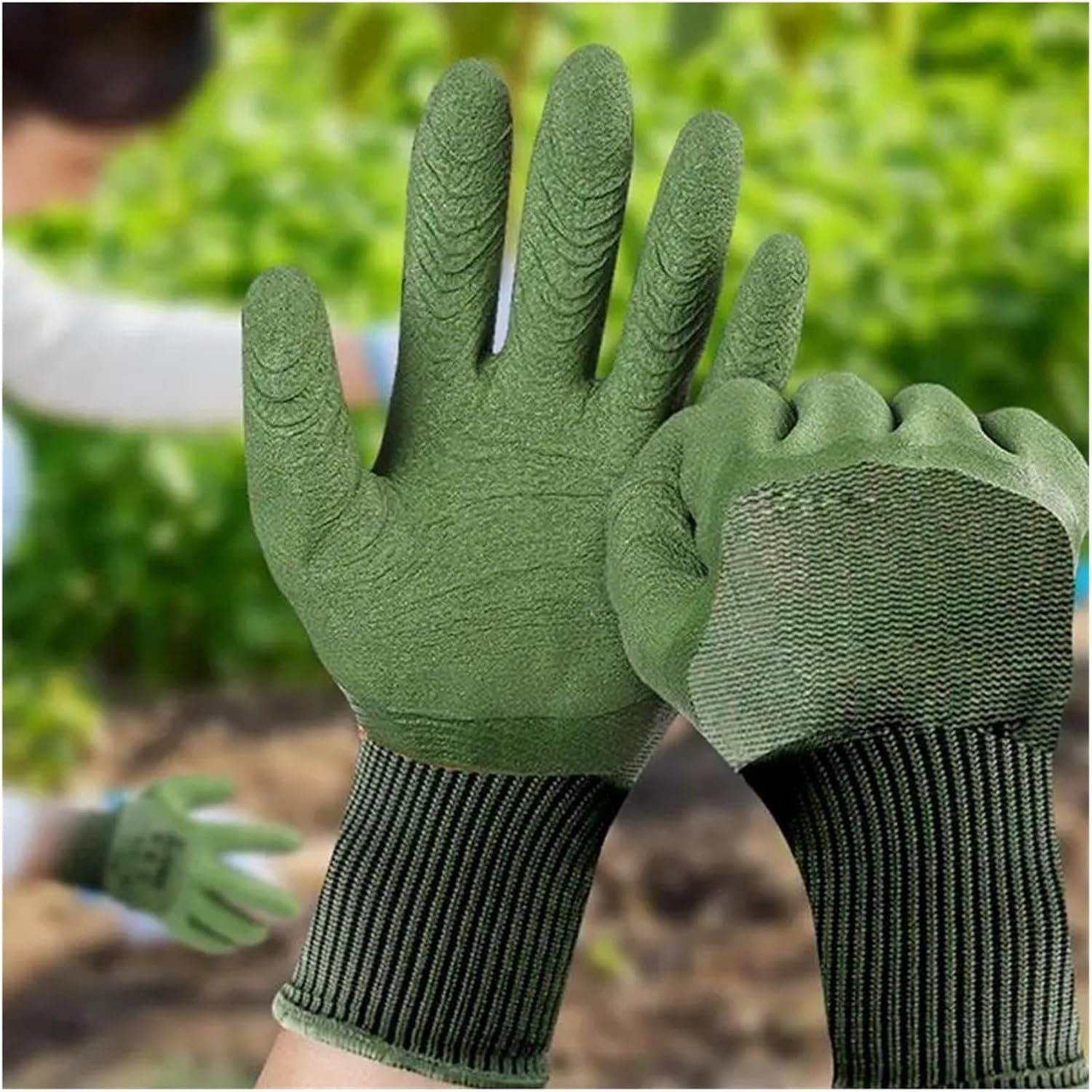 1Pair Gardening Gloves Latex Waterproof Horticultural Non-slip Protective Gear For Vegetable Flower Plant Glove
