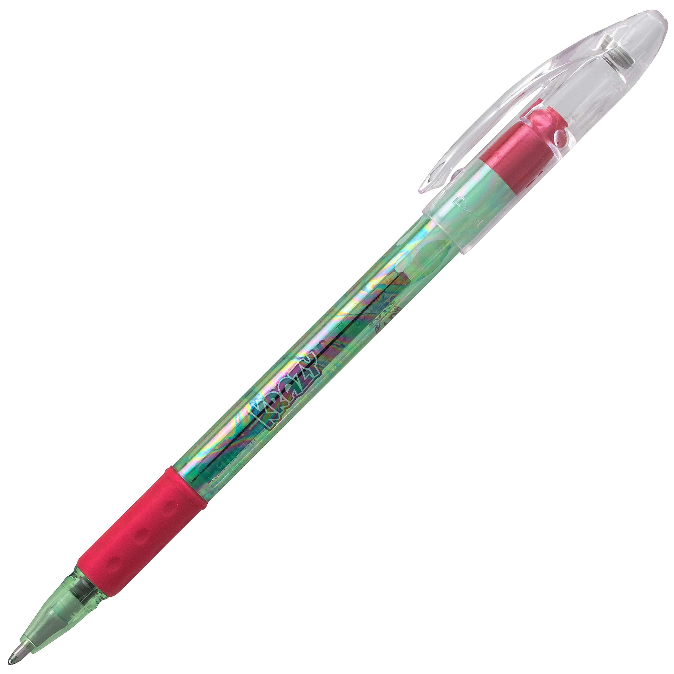 Pentel Krazy Pop - Penna gel iridescente (1,0 mm), inchiostro verde e rosso metallizzato (K91-DBD)
