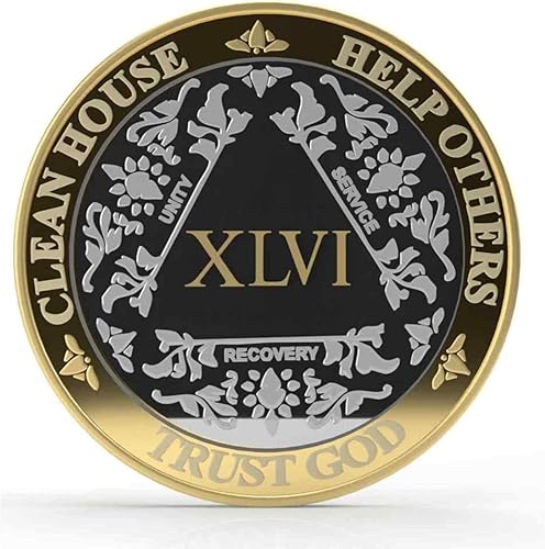 Miniatura 21 de Medallón anónimo de Alcohólicos Anónimos de Plata y Oro 1-60 años (20 años (XX)) Cápsula de Moneda AA Incluida