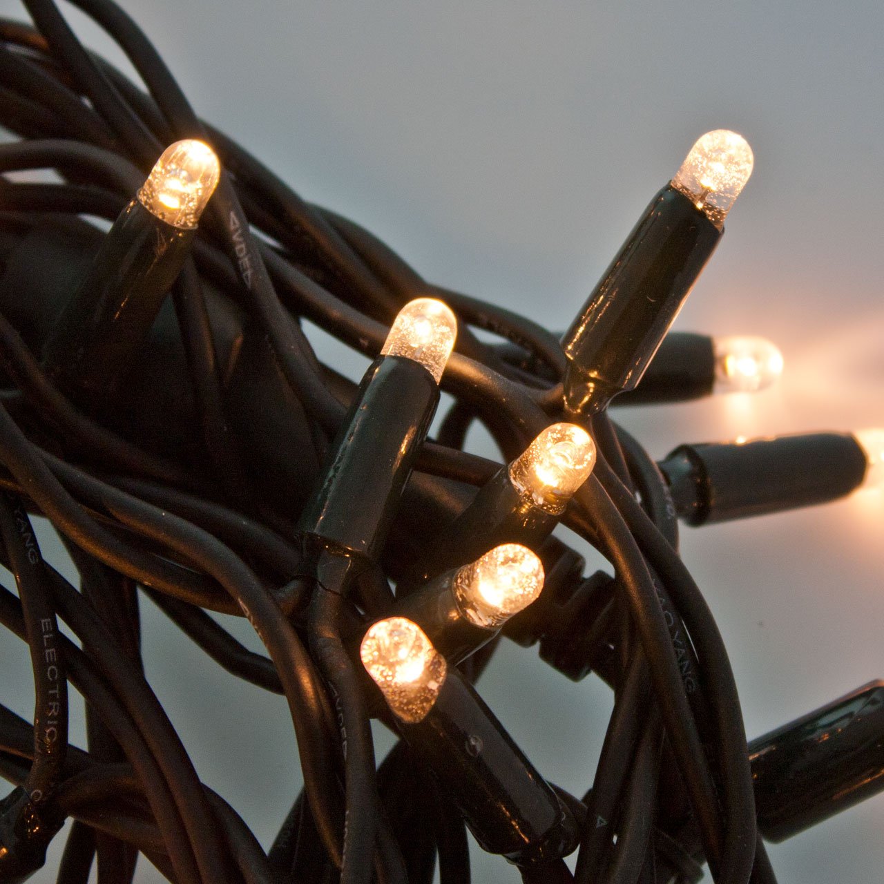 Catena 10 m, 120 maxiled bianco caldo, cavo verde, prolungabile, luci di Natale, luci per albero, decorazioni luminose