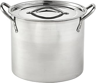 Stainless Steel Stock Pot with Lid, 20 Quart, Silver