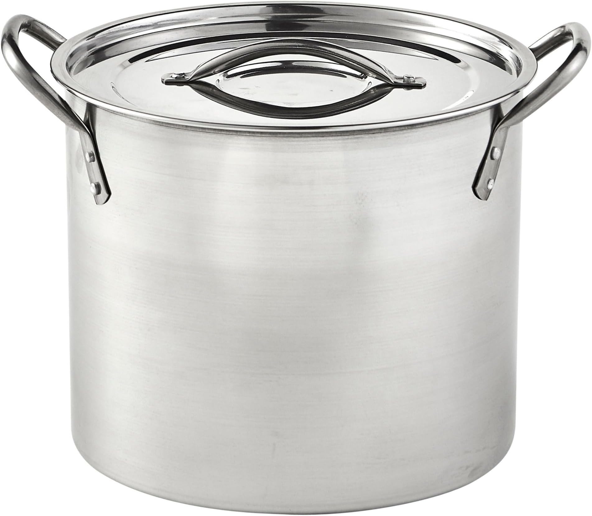 IMUSA Stainless Steel Stock Pot with Lid, 20 Quart, Silver