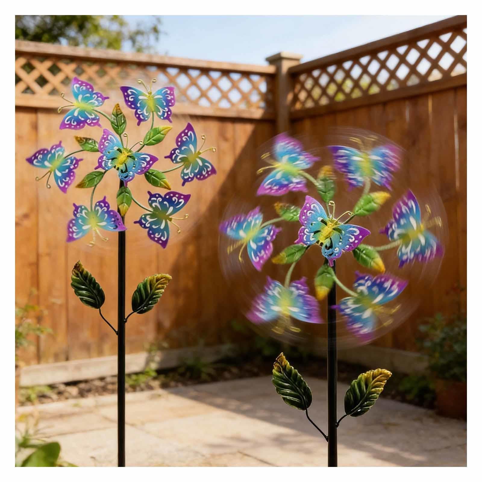 Edelstahl-Windspiel – 116,8 cm Garten-Windmühlen (2 Packungen) – perfekte Outdoor-Dekoration und einzigartiges Geschenk für Familie und Freunde – langlebiges, auffälliges Design