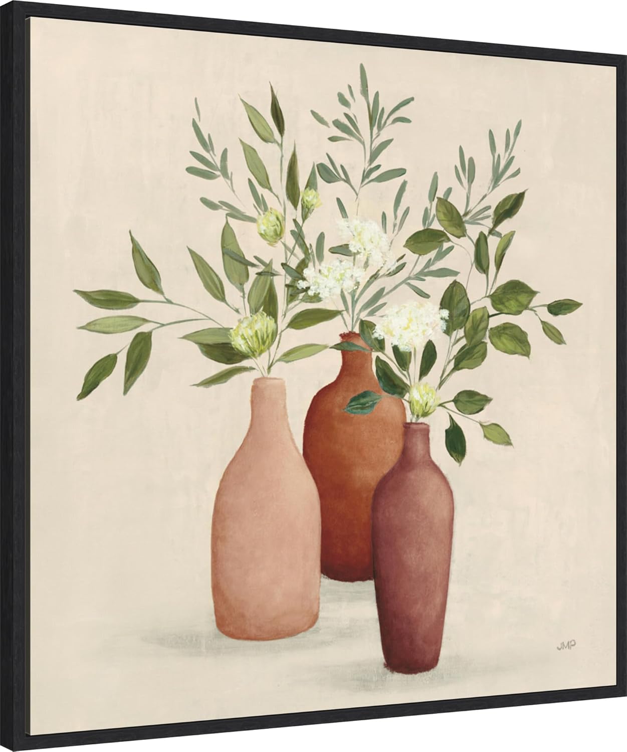 Amanti Art Framed Canvas Wall Art 30x30 Natural Bouquet II Light by Julia Purinton, Framed Wall Art Canvas, Still Life Artwork, Modern Decor, Large Poster Painting for Living Room, Bedroom, Bathroom,