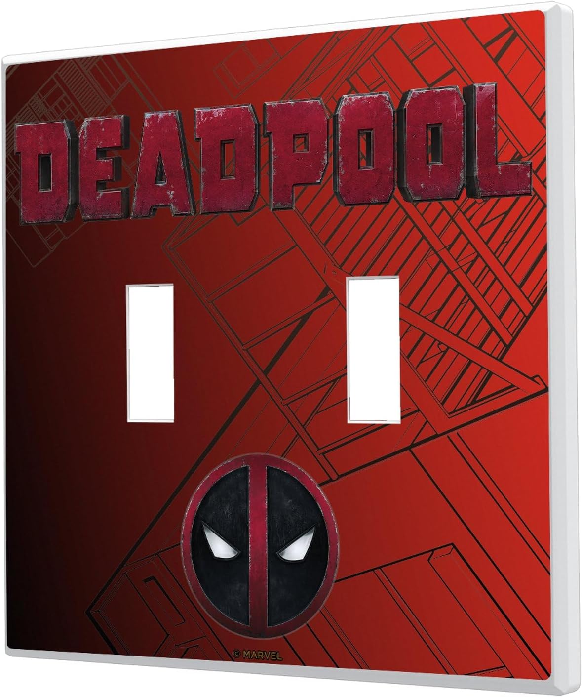Marvel Deadpool MechLine Hidden-Screw Light Switch Plate for Double Toggle