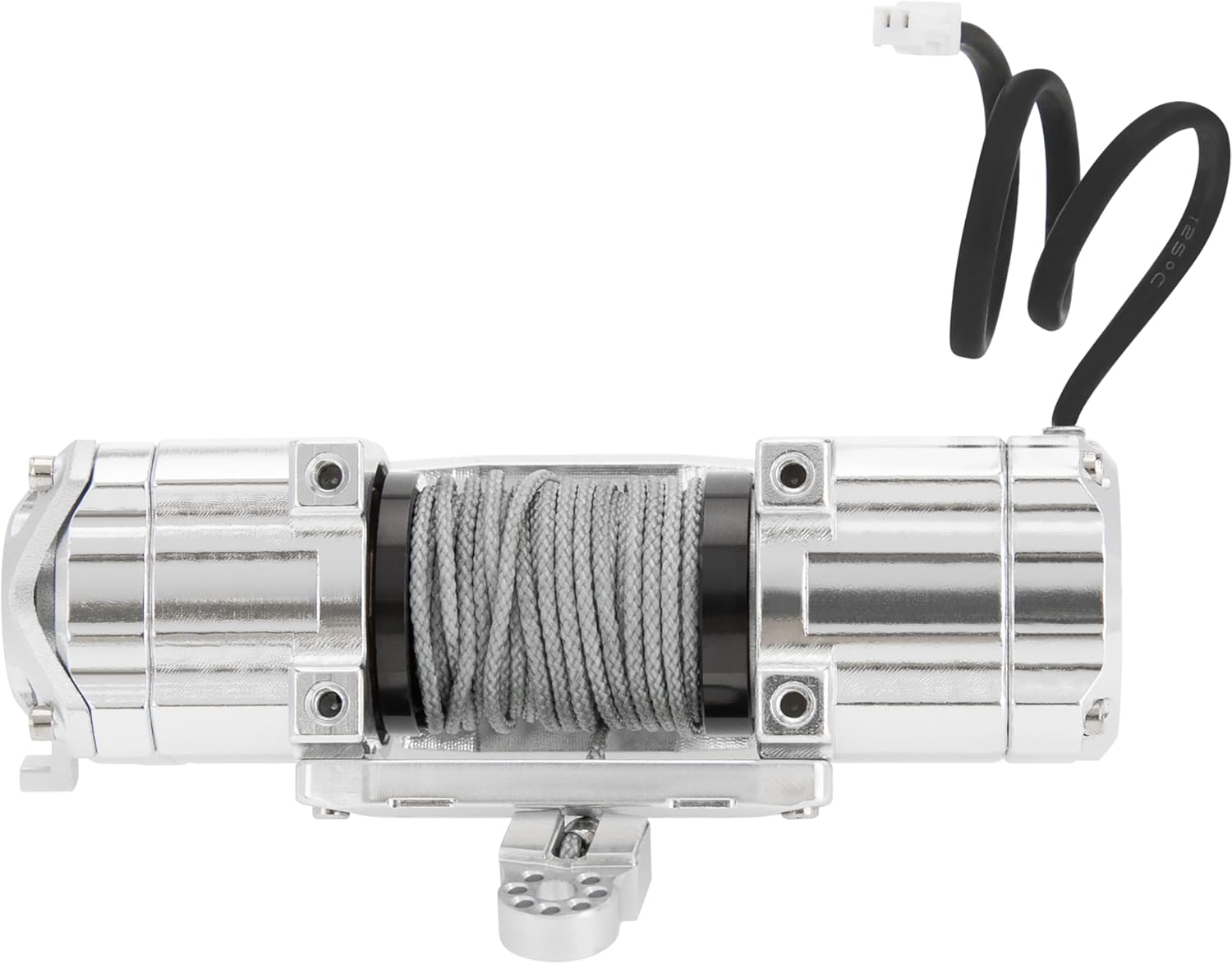 MEUS RACING RC Metal Winch with Dual Motor for Axial SCX10 90046 Traxxas TRX4 Redcat 1/10 RC Crawler Parts, with Controller (Silver)