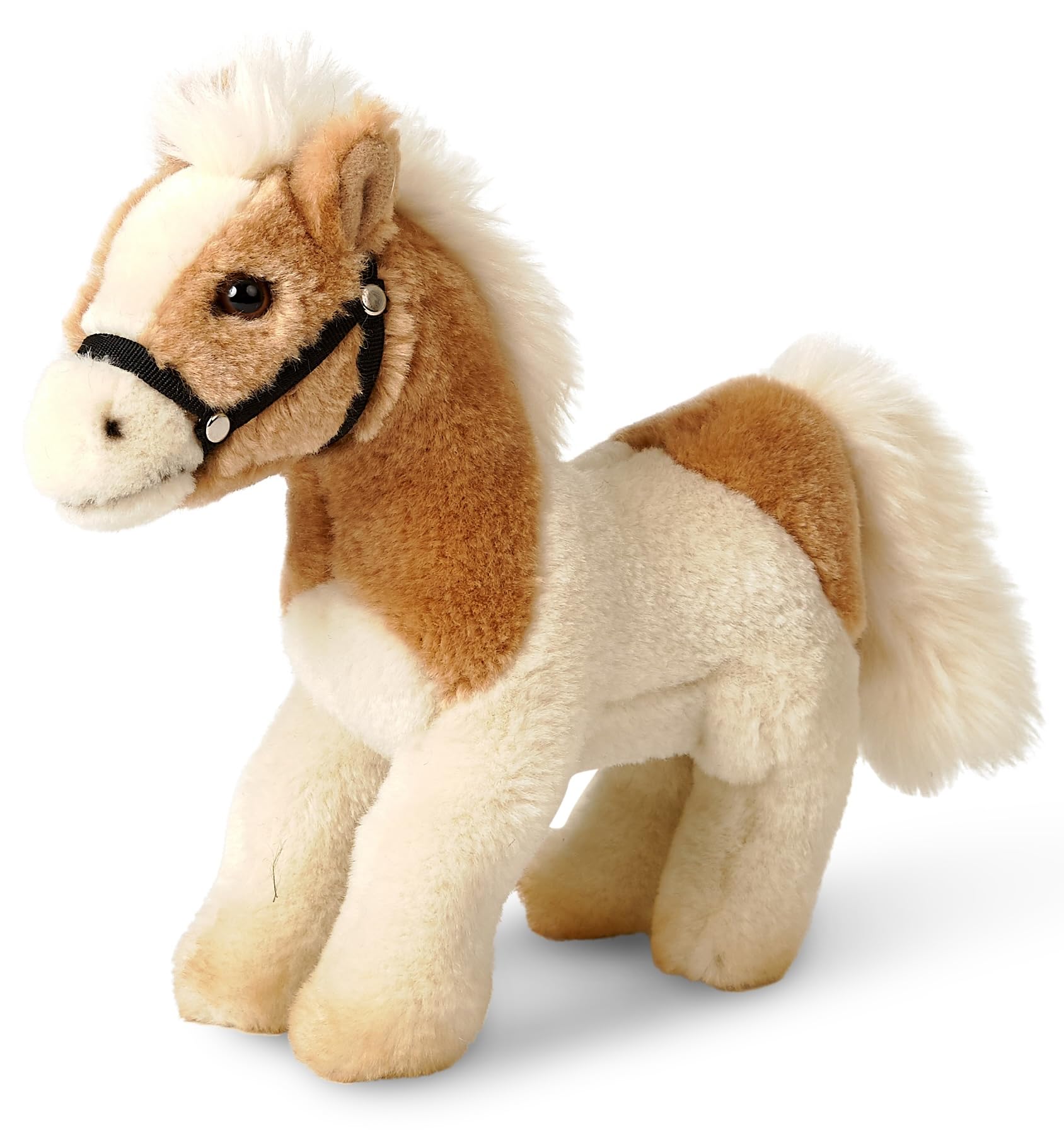 Uni-Toys - Horse, standing, beige-white (without saddle) - 23 cm (length) - plush horse - plush toy, cuddly toy
