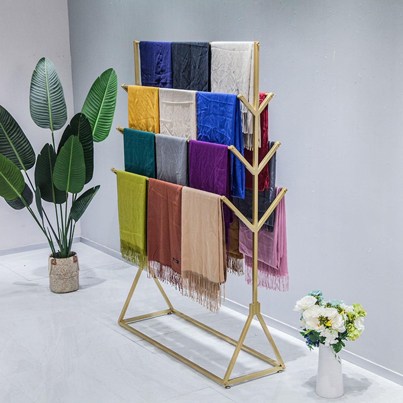 Perchero de Metal Para Colgar En El Suelo Para Pañuelos，perchero de Exhibición Comercial de Doble Cara Para Hiyab Perchero Para Pantalones Mantas Cinturones Carteras，perchero Para Bufandas Y Chales
