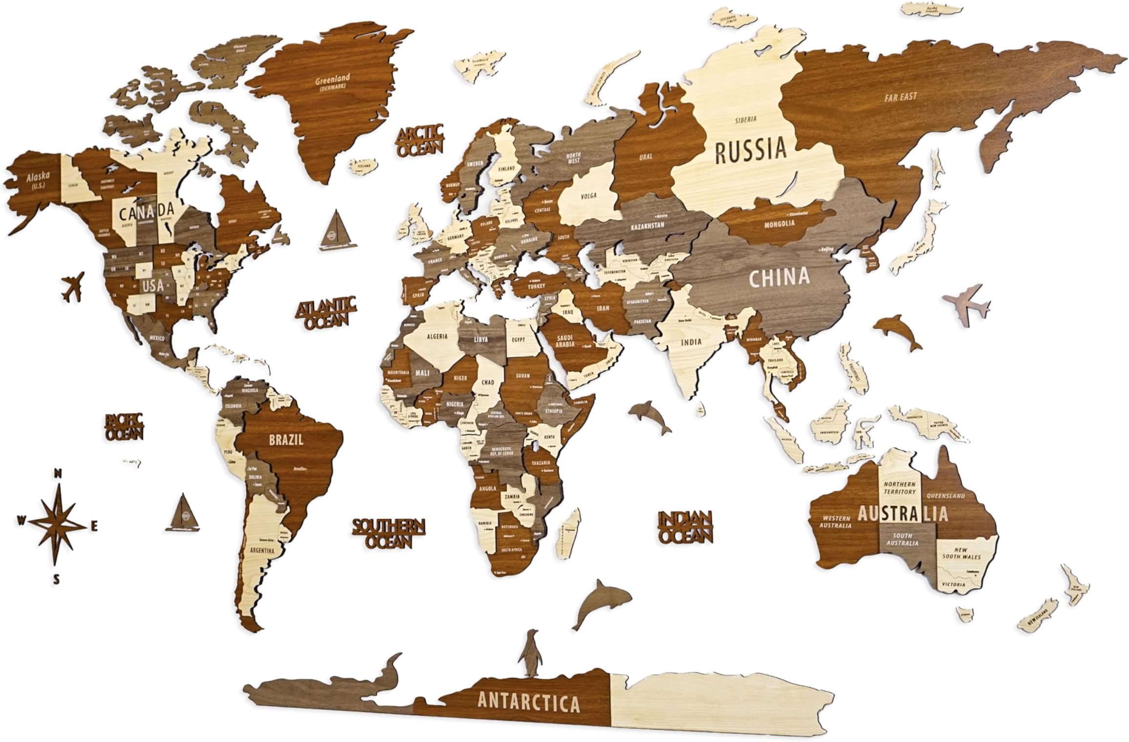 Wooden World Map