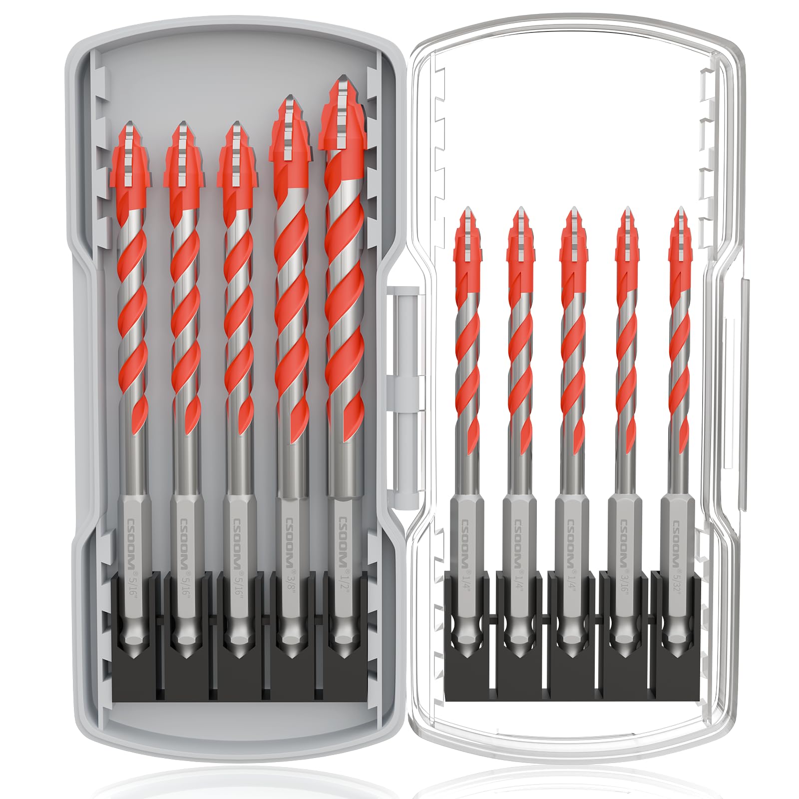 CSOOM Masonry Drill Bit Set - 10 Pieces -11 CSOOM Masonry Drill Bit Set - 10 Pieces -11