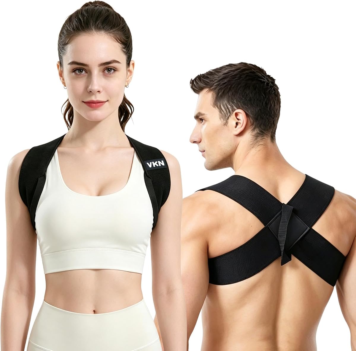 Posture Corrector for Men and Women One-Piece Back Brace Exercise(S) | Breathable Elastic Posture Trainer Back Support Brace, Spine Alignment for Neck and Back Pain Relief