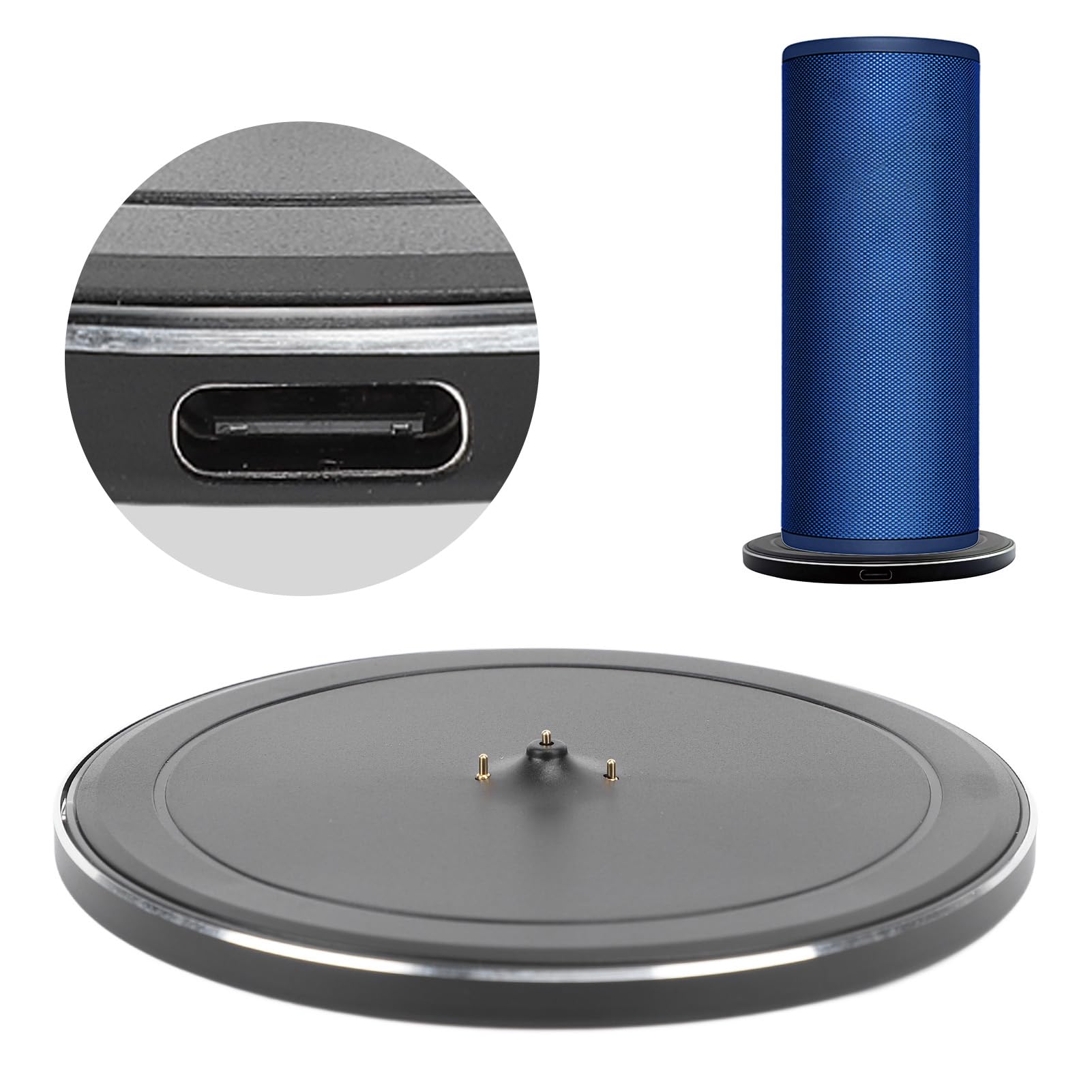 Qyrugcxs Pour UE Boom 3/UE Megaboom 3 Station D'accueil De Charge Avec Chargeur De Haut-Parleur De Câble Type-C