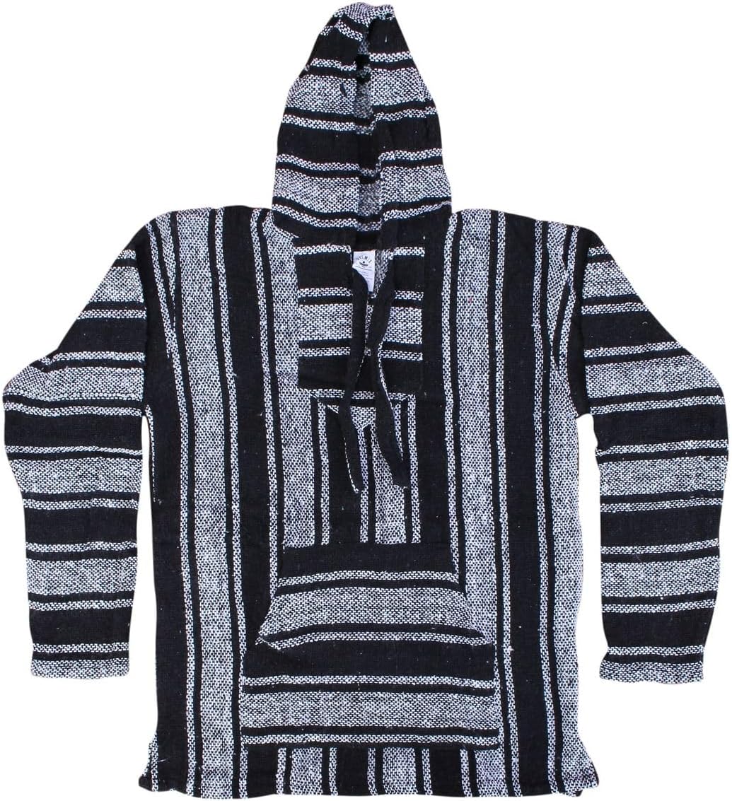 Del Mex Mexican Baja Hoodie Hippie Surf Poncho Sweater Sweatshirt Pullover Jerga - Image 5