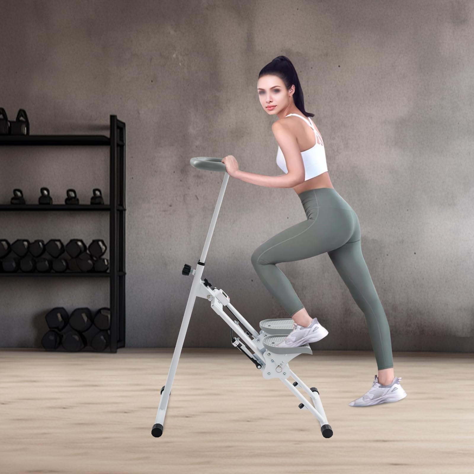 Stepper pieghevole per la casa con display, macchina Vertical Climber con pedali regolabili in 3 posizioni, contatore di calorie, portata fino a 100 kg, salire le scale in acciaio da 1,2 mm, per