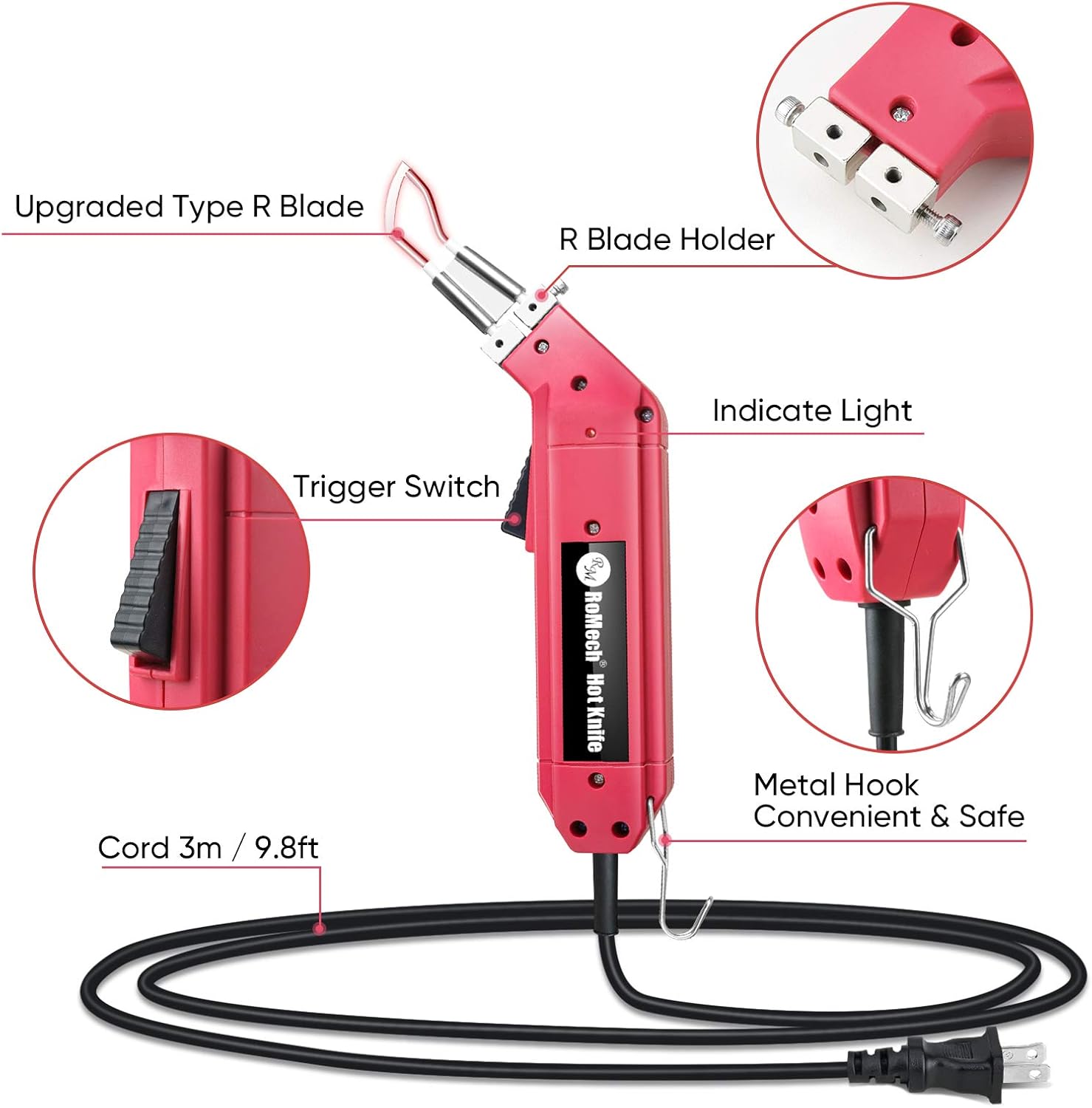 60% Off Discount RoMech Rope Cutter Fabric Cutter - Pro Electric Hot Knife Heat Sealer with Non-adjustable Power (60W) - Cutting Tool Kit- with Blades & Accessories (RM-017)