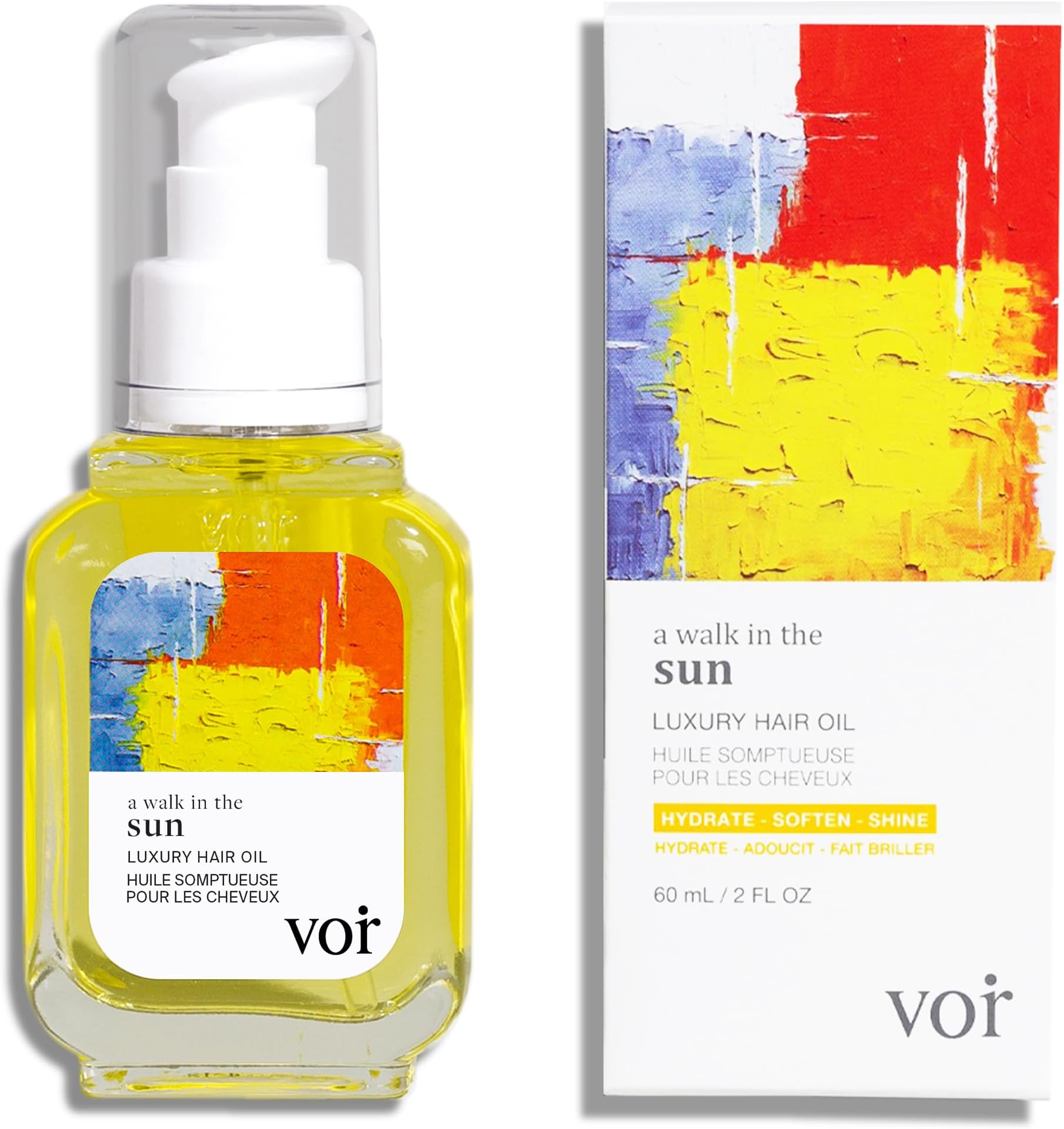 - Voir Haircare Luxury Hair Oil - Deep Hydration for Dry, Damaged Hair - Smooths Frizz, Adds Shine & Locks in Moisture - Lightweight with Rosehip, Sunflower & Jojoba Oils, Mood-Enhancing Scent (2 Fl Oz)