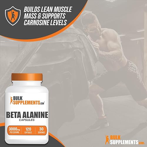 Miniatura 4 de BULKSUPPLEMENTS.COM Cápsulas de beta alanina - Suplemento de beta alanina, píldoras de beta alanina, beta alanina 3000 mg - Sin gluten, 4 cápsulas