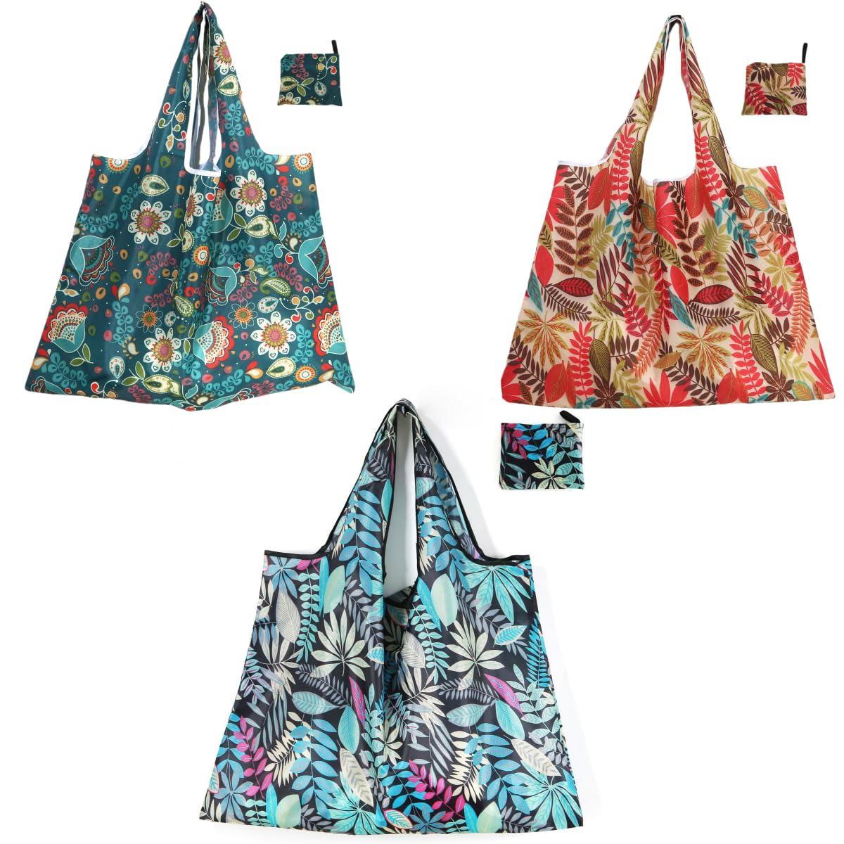 Reusable Grocery Shopping Bags, Foldable and Ripstop Shopping Bags, X-Large Groceries Bags Machine Washable Tote Bag