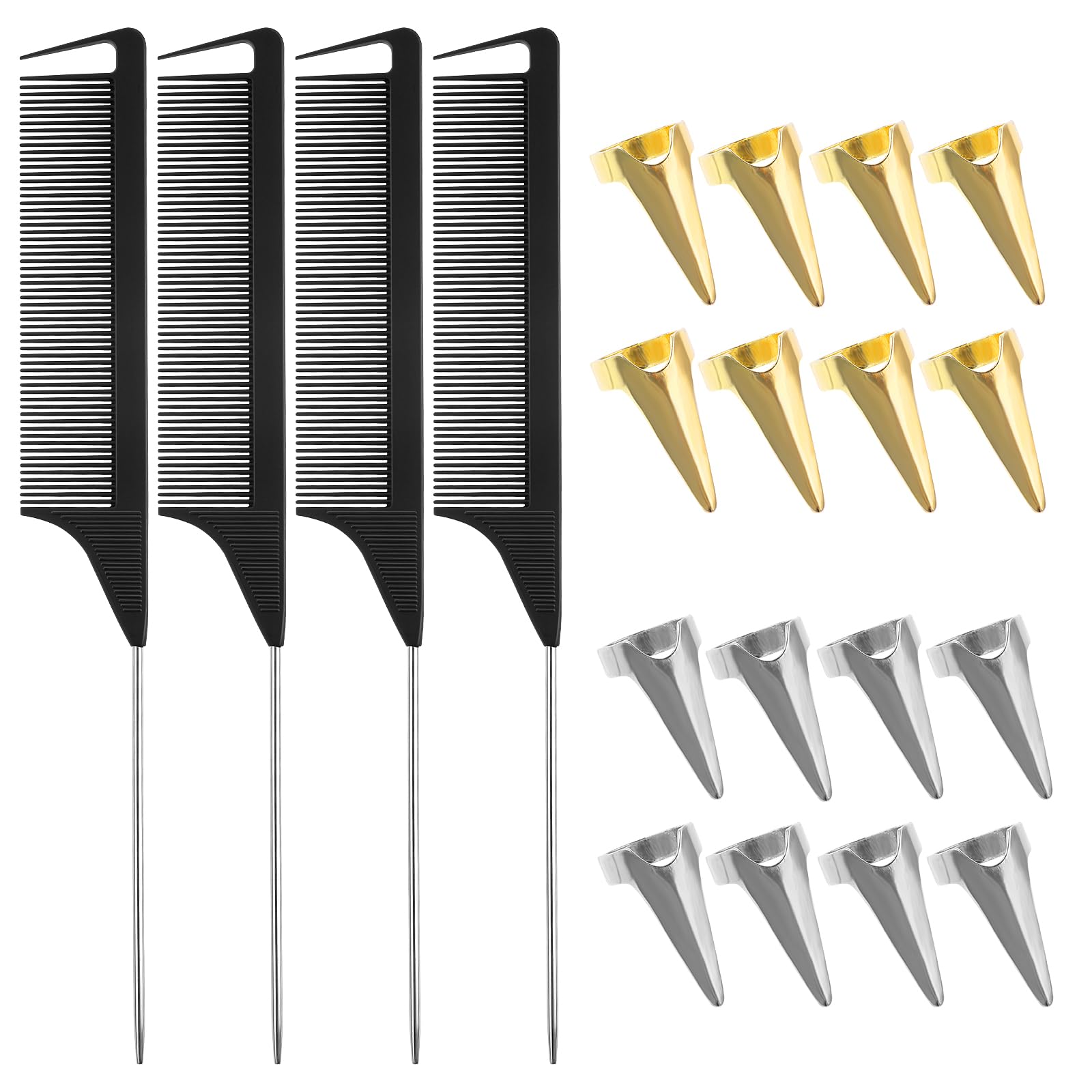 20Pcs Braiding Finger Tool Hair Parting Tool For Finger, Parting Ring For Braiding Hair Metal Nails For Fingers BraidingTool, Hair Parting Tool For Women Braids