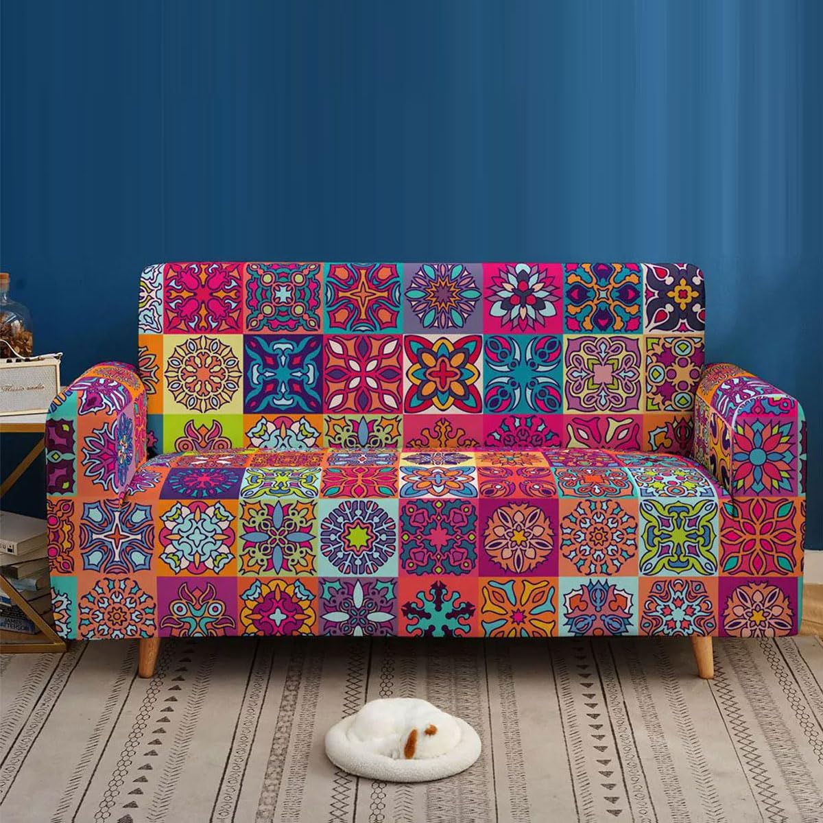 Sswh B 'G'> G Sofa Cover, High Stretch 1 2 3 Seater Sofa Slipcover Printed Couch Cover All-Inclusive Sofa Slipcover Universal Couch Cover Non Slip Furniture Protector Cover (Size:2 Seater(145-185Cm),Color:b 'G'> G)