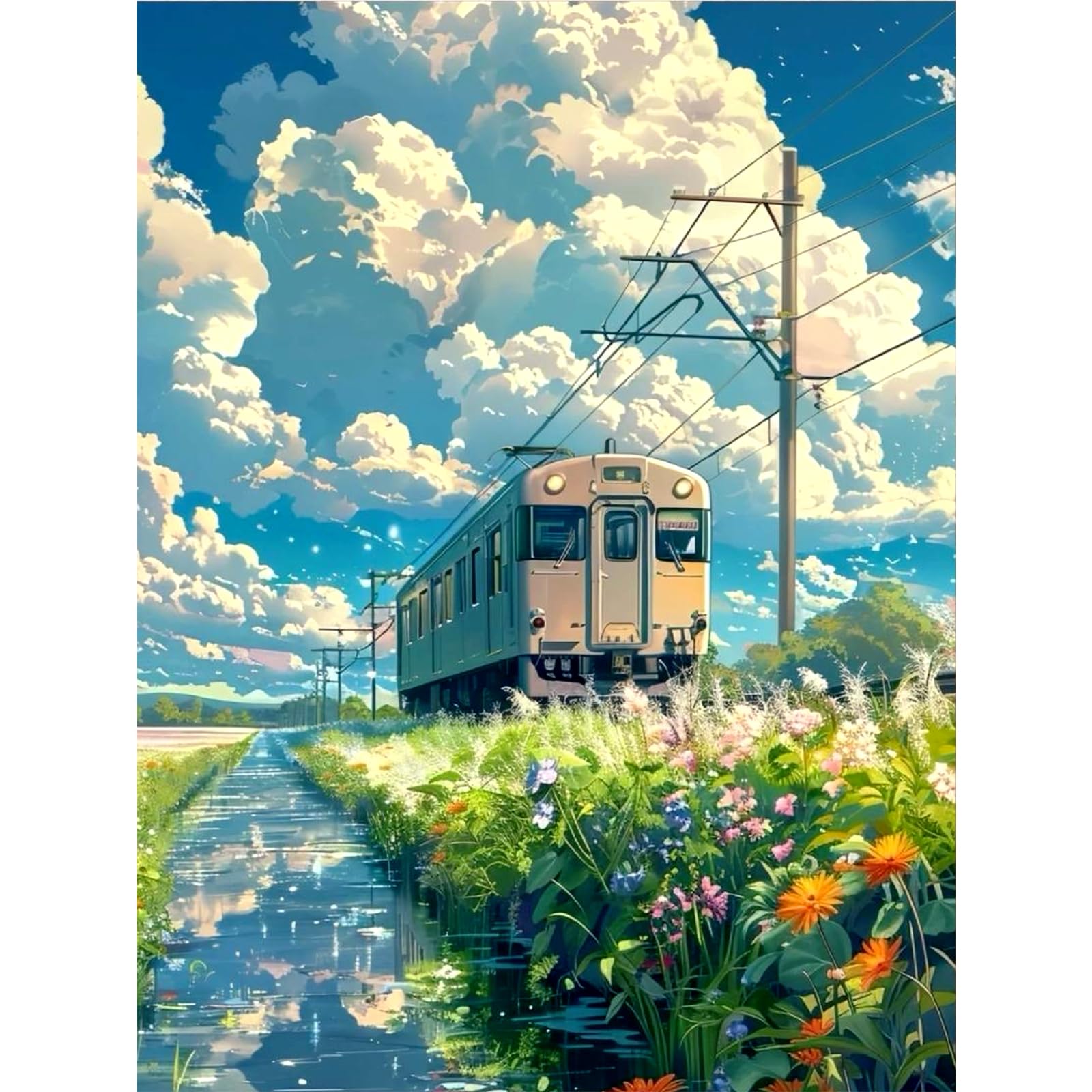 Summer DIY Paint By Numbers Kit on Canvas 30x40cm with Frame Paint by Numbers Kits Drawing Paintwork for Beginners Adults Gift Home Wall Decor