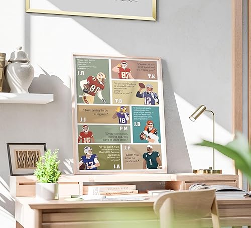 Miniatura 6 de LOLUIS Father's Day Gifts, American Football Sports Motivational Quotes Artwork Poster Decor Unique Present Idea for Men Teen Boys (Unframed