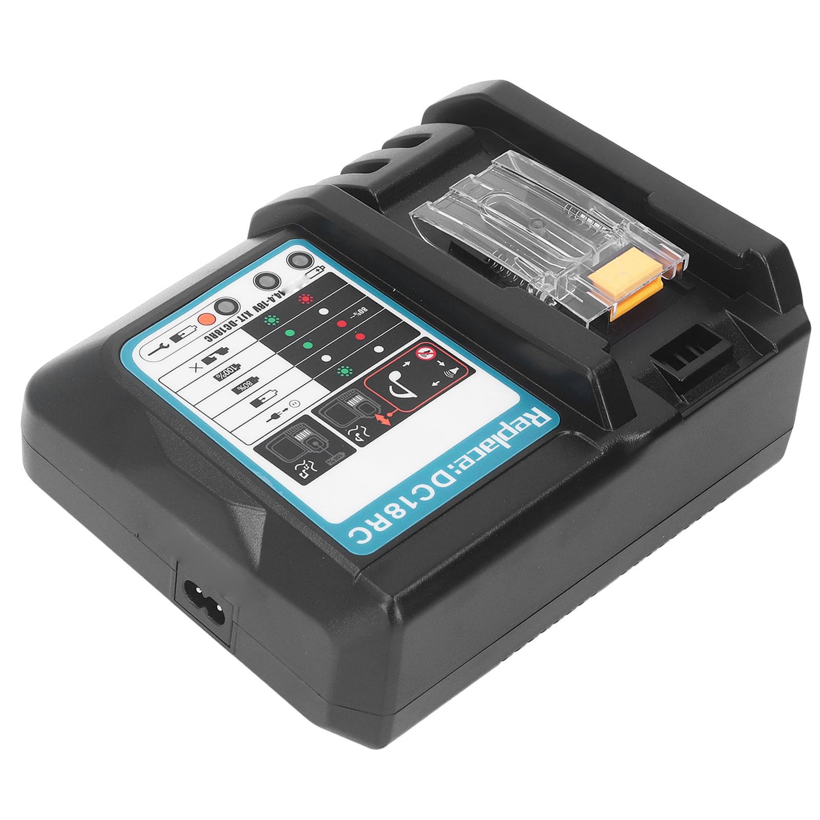 Cargador de Batería de Iones de Litio, 100-240V Profesional DC18RC 18V Cargador de Batería Protección Múltiple para BL1860 para BL1850 para BL1815 (Enchufe de la UE)