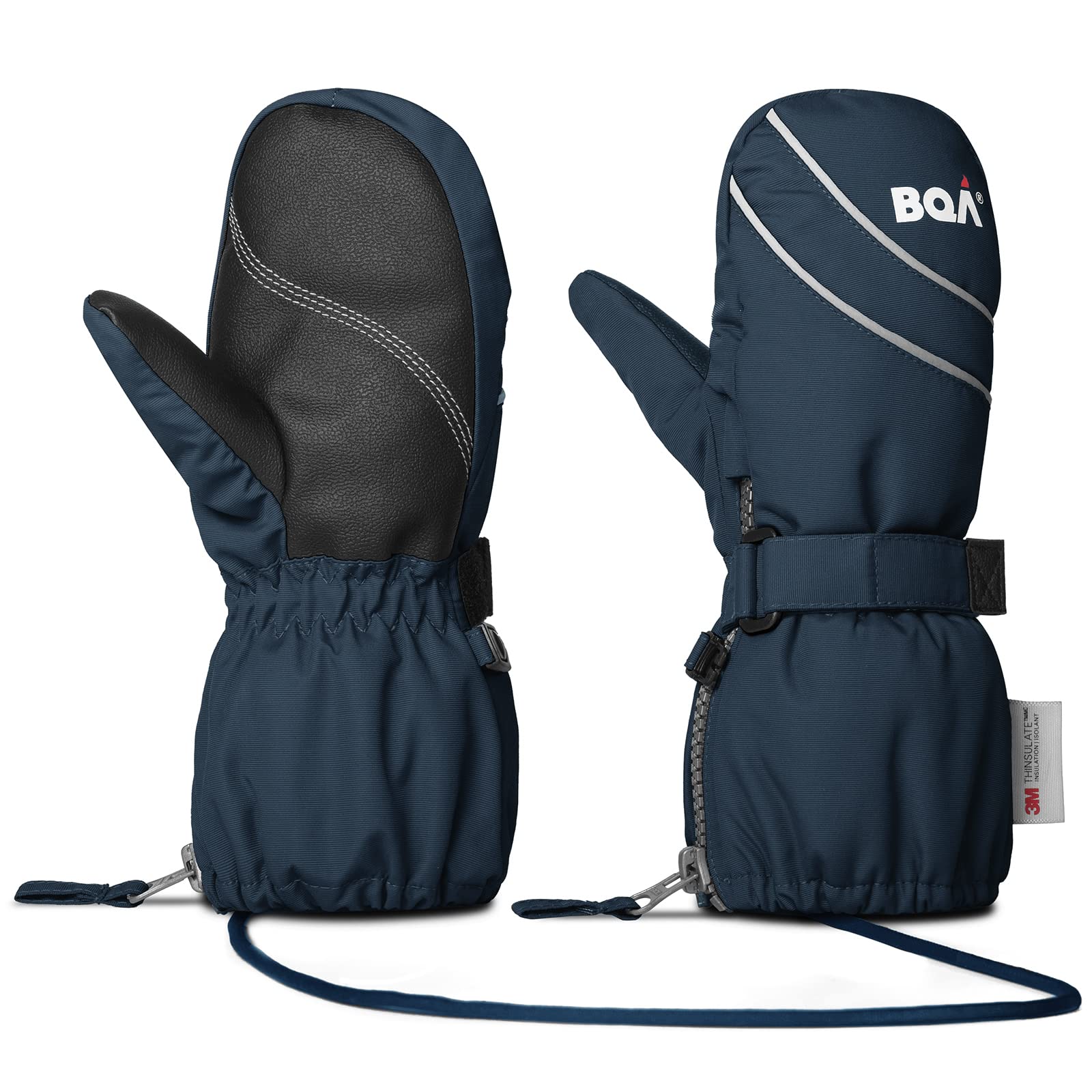 BQA Gants de Ski Enfant, Moufles de Ski Fille Garçon Chaud Étanches