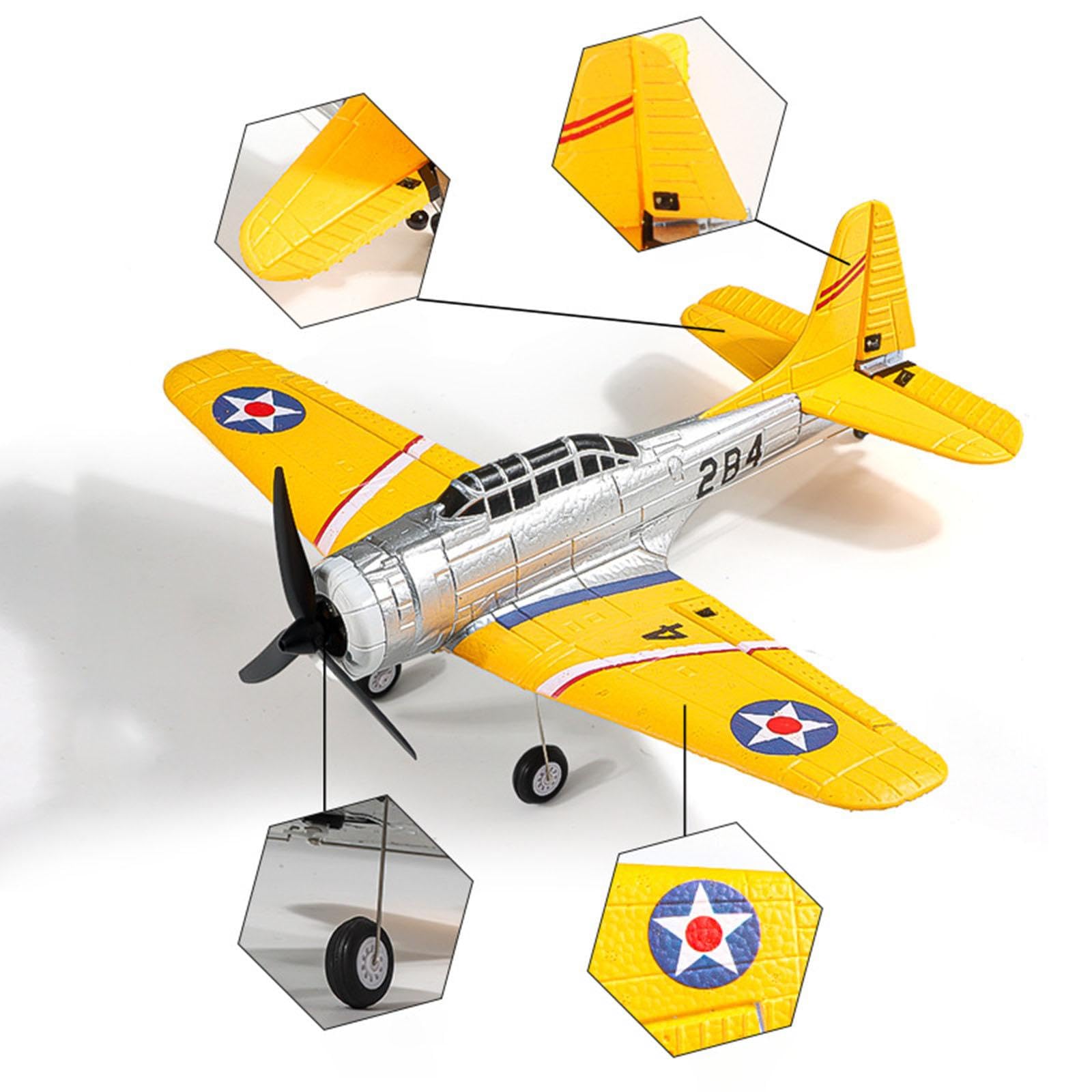 RC Avión Teledirigido de Espuma EVA con Cuatro Canales Motor Brushless Avanzado Giroscopio de Seis Ejes Estabilizador Funciones Acrobáticas y Fácil
