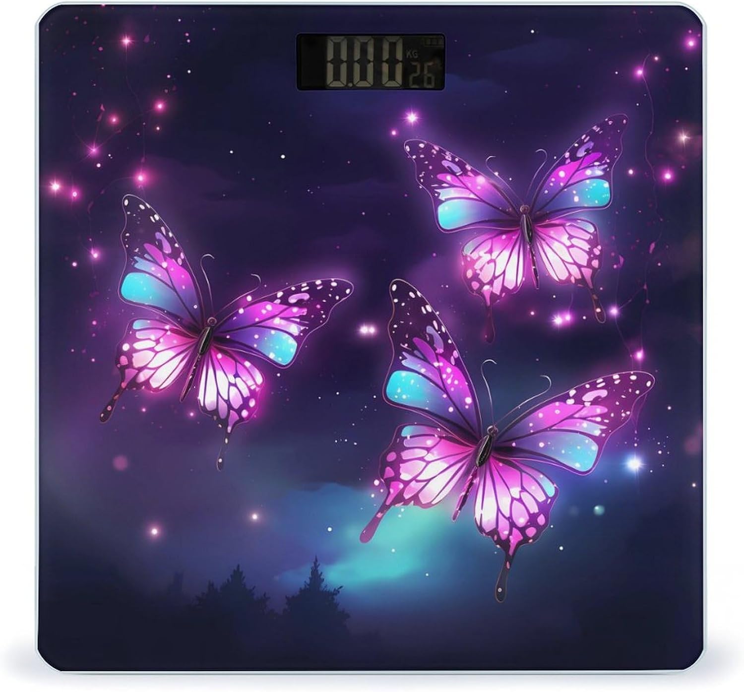 Báscula electrónica digital para baño con pantalla LCD miniatura 1
