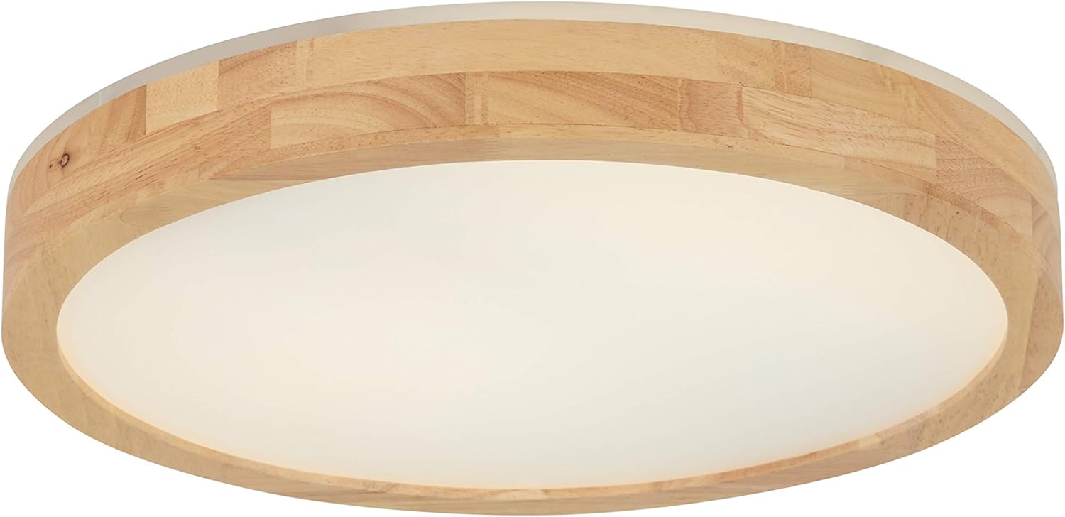artika Dryad 30W LED Modern 15" Flush Mount Ceiling Light Fixture, Wood - Ideal for Bedroom, Hallway, Kitchen - 2000 Lumens, 3000 Kelvin, No Bulb Required