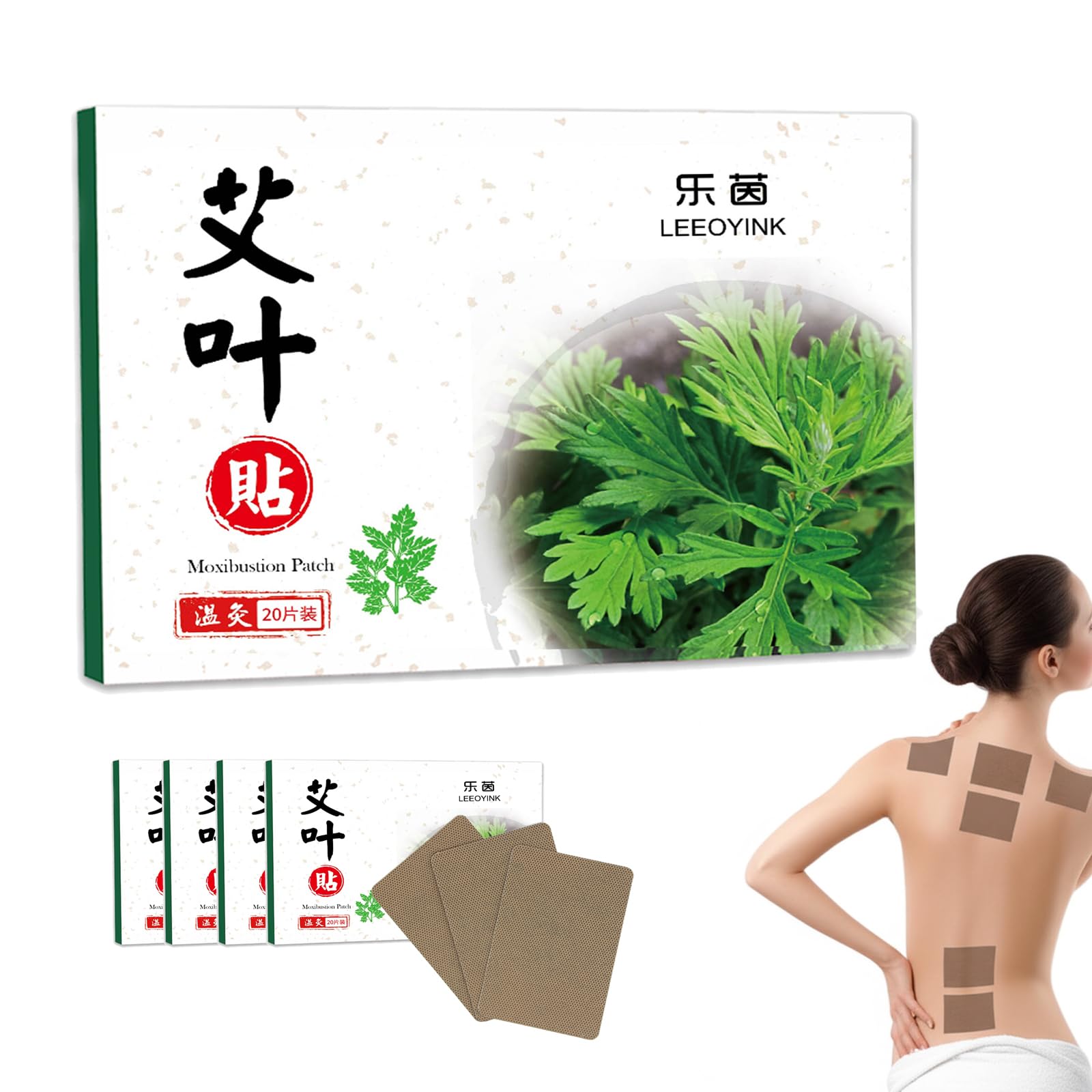Cerotti per moxibustione per sollievo muscolare e articolare, adesivo naturale per la moxa per il mal di schiena, collo e articolazioni, terapia del calore a base di erbe, comfort mirato per un