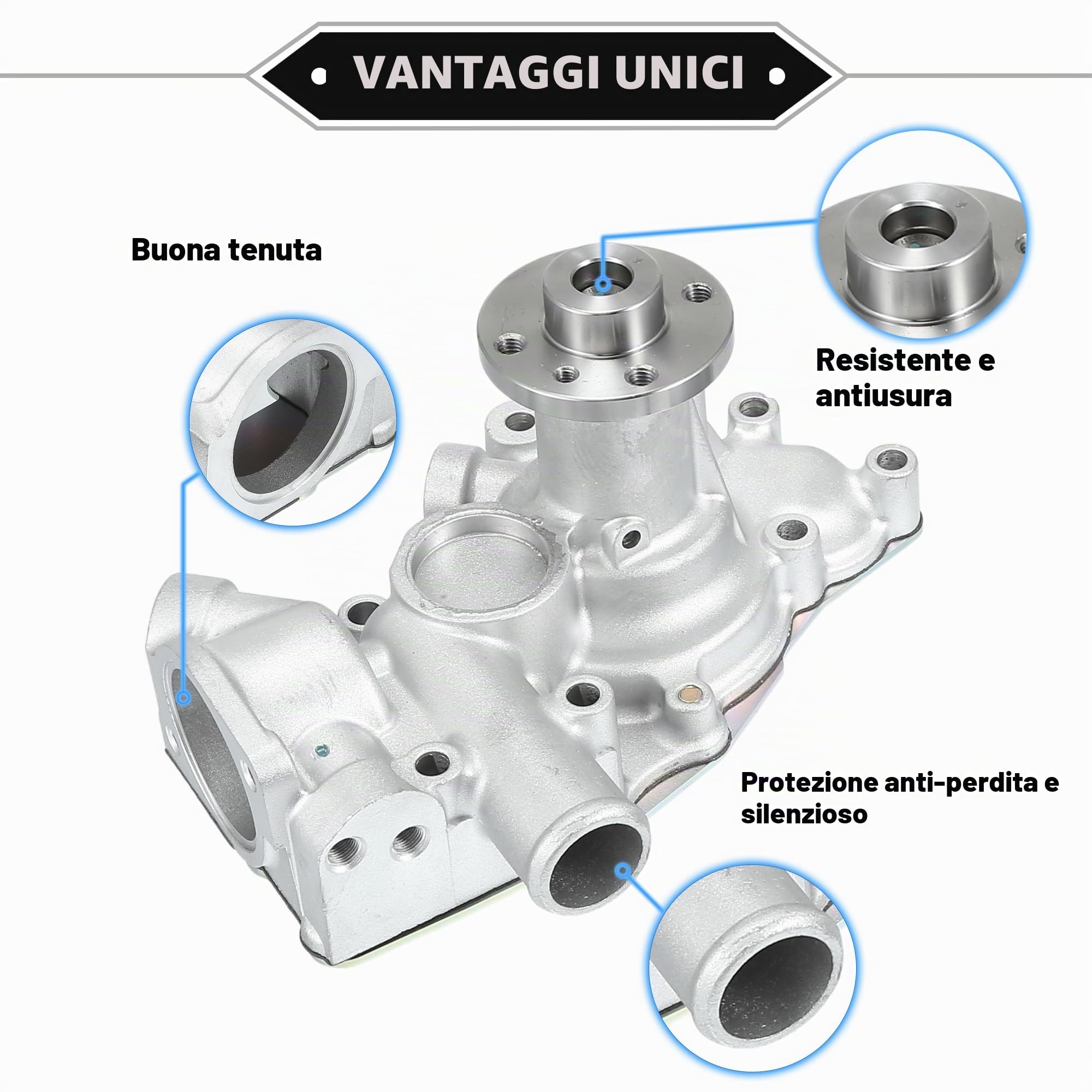 Kit Pompa Dell'Acqua Per BMW X5 20-23 1Pc | Metallo, Tono Argento, Anteriore, Per Motori 3LD2 4LB1 4LC1 4LE1 4LE2, 2 Guarnizioni, Nuovo