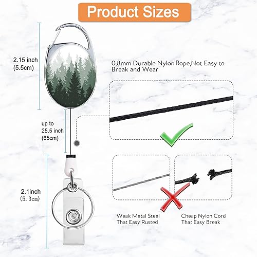 Miniatura 2 de Carrete retráctil para tarjetas de identificación con llavero retráctil para llaves, lindo nombre, carretes decorativos de tarjetas de