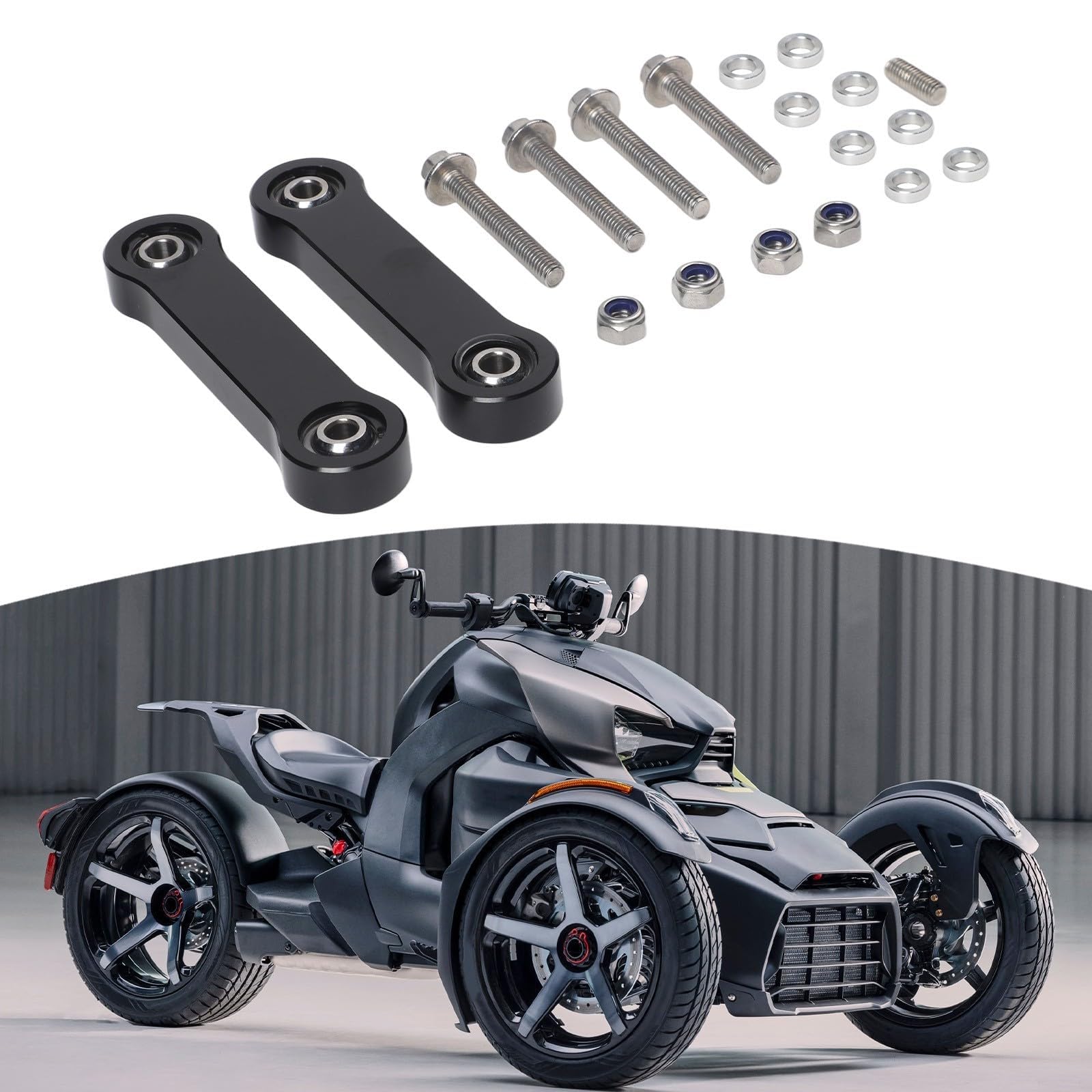 Sway Bar End Links für Can Am Ryker 2019 2024, Hergestellt aus robuster Aluminiumlegierung, zuverlässig und (Schwarz)