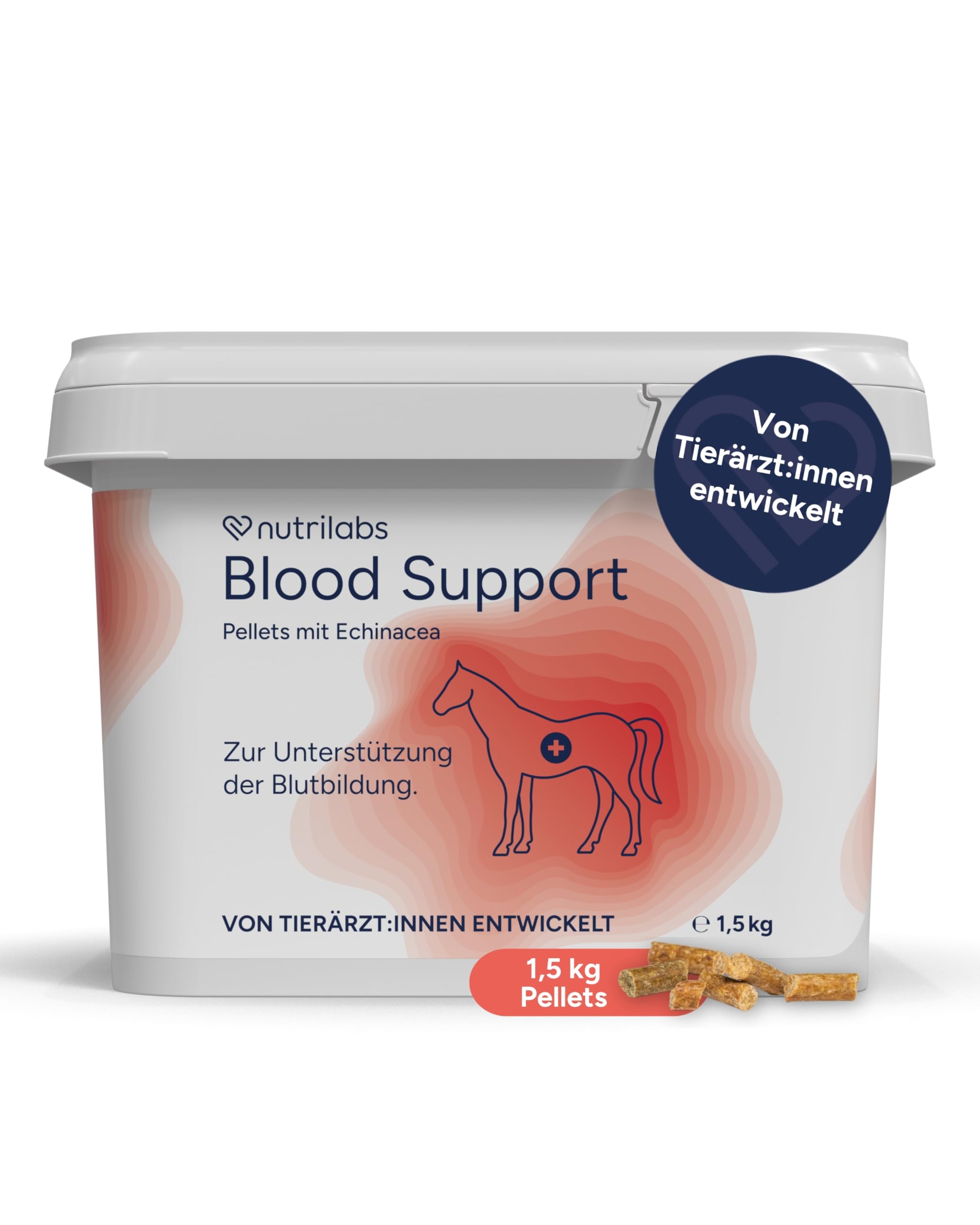 NutriLabs Blood Support Pellets für Pferde 1,5 kg - Blutzusatz - Eisen - Nahrungsergänzung Eisenpräperat - Vitalstoffe Blut