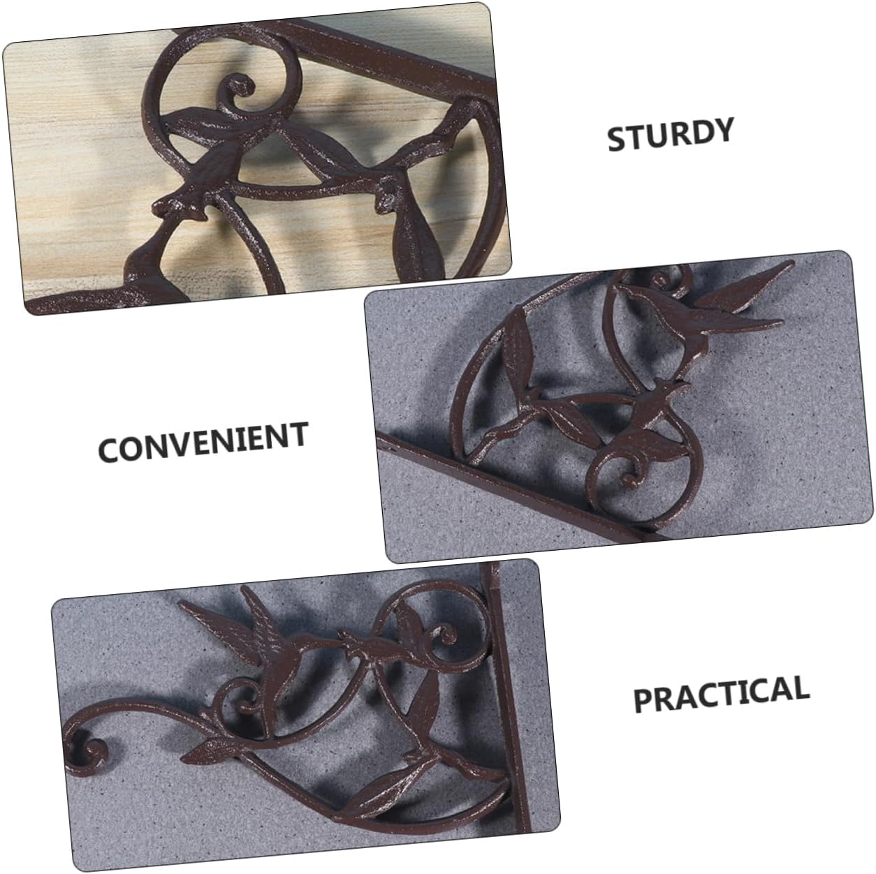 2pcs Iron Wrought Wall Baskets Bracket European Style Planter Hook Rack for Indoor Plants Decorative Hanging Pot Holder