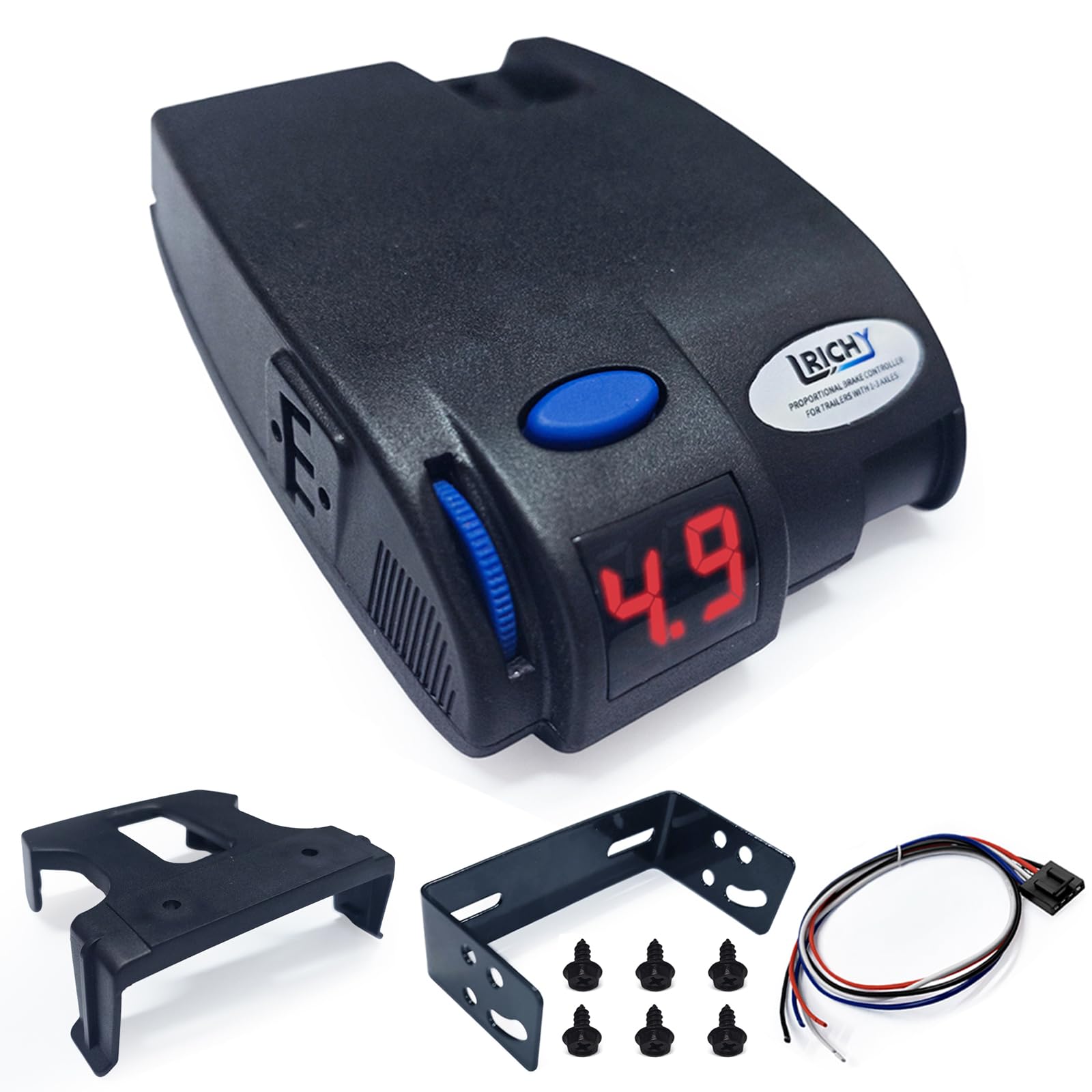 90160 Kit contrôleur de frein proportionnel pour remorque de frein électrique 1-3 essieux, compatible avec Ford, GM, Chevy, Dodge, RAM, Toyota, Jeep, Primus IQ. Faisceau de câblage vendu