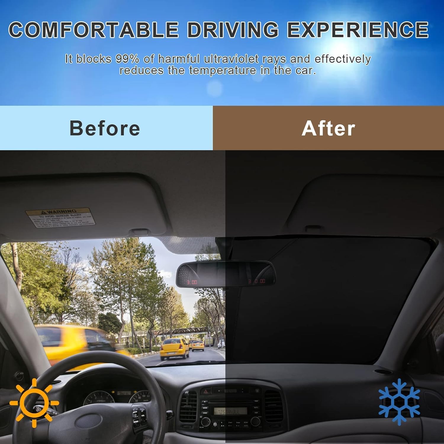 Front Car Sun Shade for BYD Seal U DM-i 2023 2024 2025, Car Sun Shield Windshield Sun Shade Foldable UV Protection Accessories