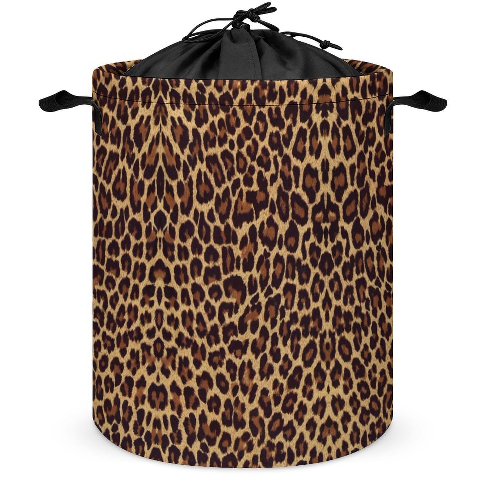 Wlntrophic Drawstring Laundry Hamper, Cool Cheetah Laundry Basket, Washing Basket with Handle