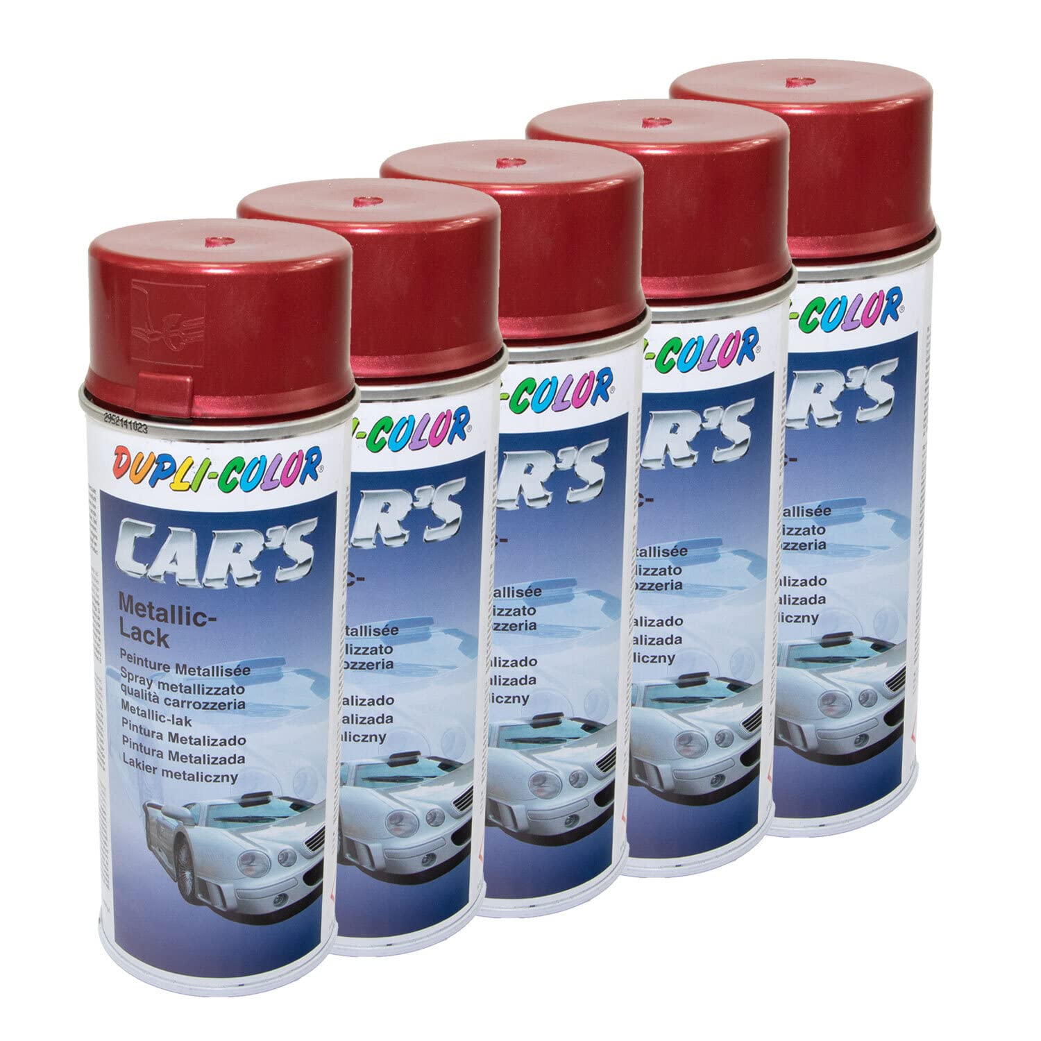 Lackspray Spraydose Sprühlack Cars Dupli Color 706868 rot metallic 5 X 400 ml