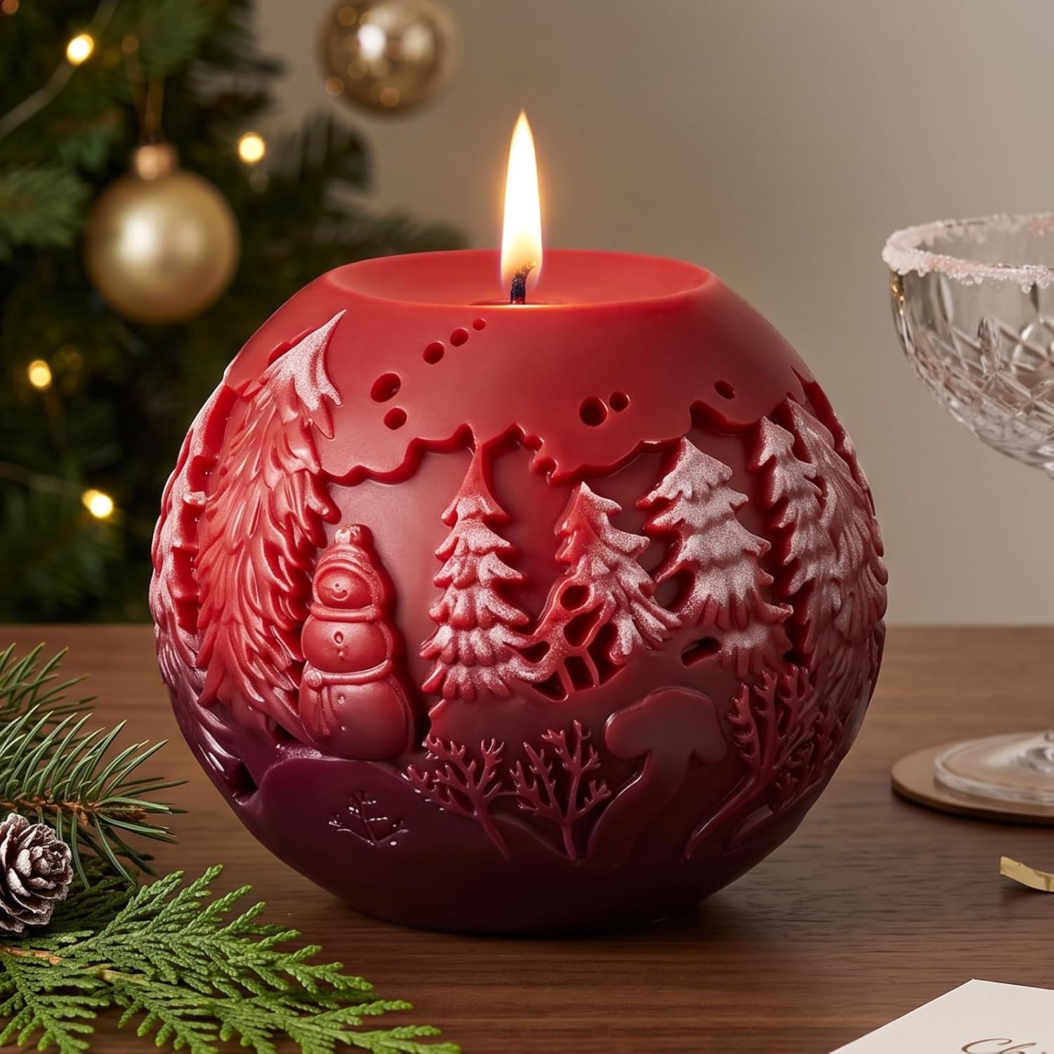 Christmas Candle Mold Christmas Tree Ball Candle Silicone Mold