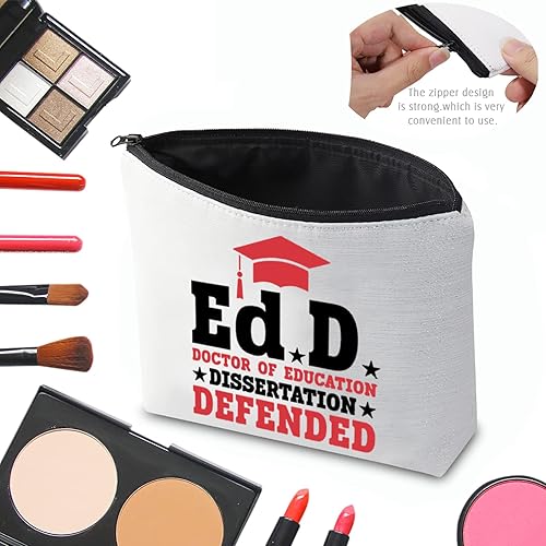 Miniatura 9 de CMNIM EdD Gift Doctor Of Education Tesis Defendida Bolsa de Maquillaje para Doctorado Regalo de Graduación para Ella, EdD TB, Mujer