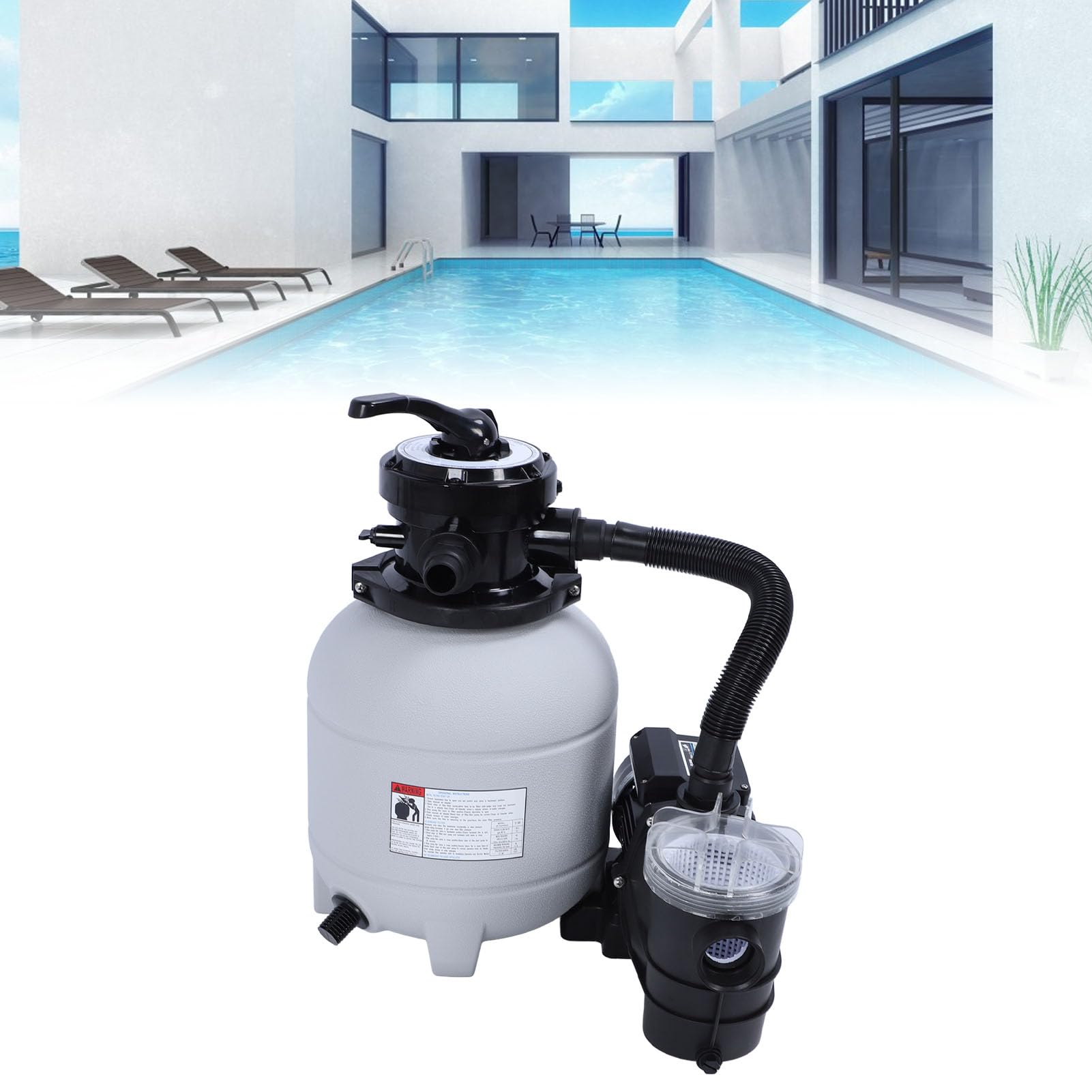 Hidyliu de Bomba de Filtro de de 12 Pulgadas, Filtración Eficiente Duradera de 0,25 para Piscinas, Paisajismo, PVC ABS